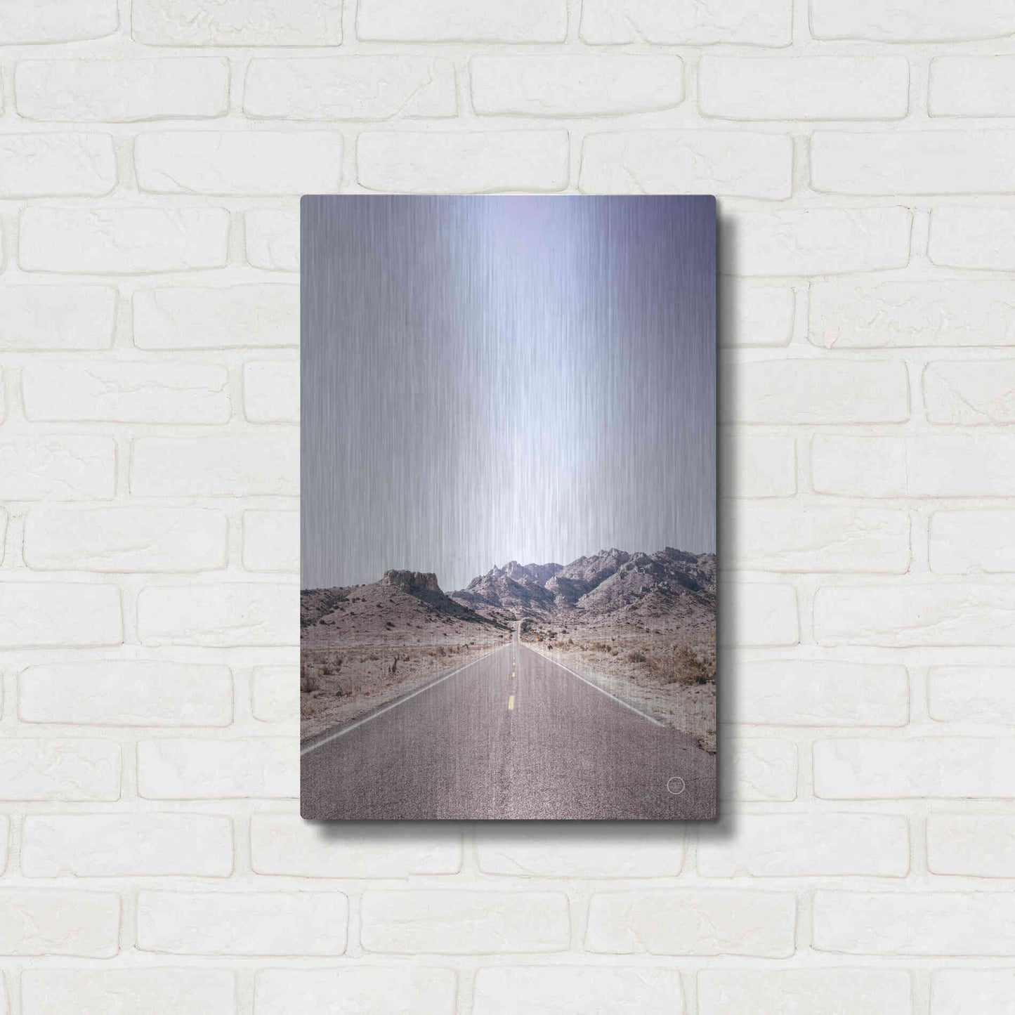 Luxe Metal Art 'Dusty Desert Dreams Road' by Nathan Larson, Metal Wall Art,16x24