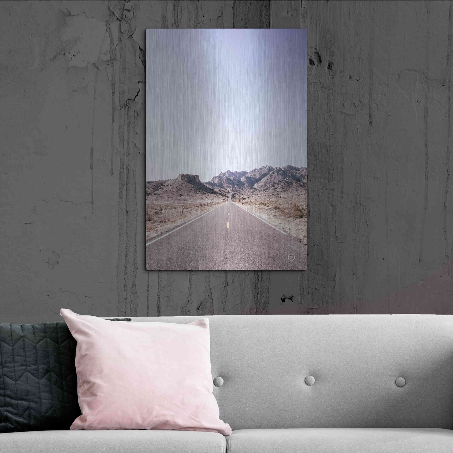 Luxe Metal Art 'Dusty Desert Dreams Road' by Nathan Larson, Metal Wall Art,24x36