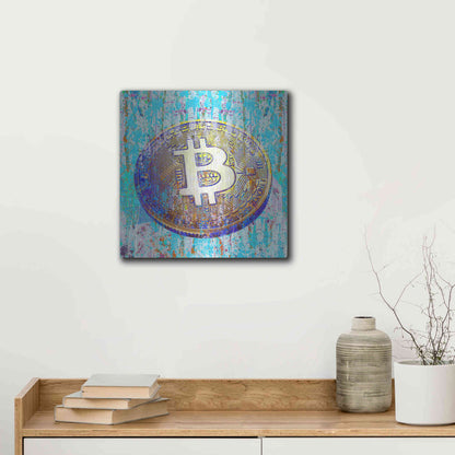 Luxe Metal Art 'The Inextinguishable Bitcoin,' Metal Wall Art,12x12