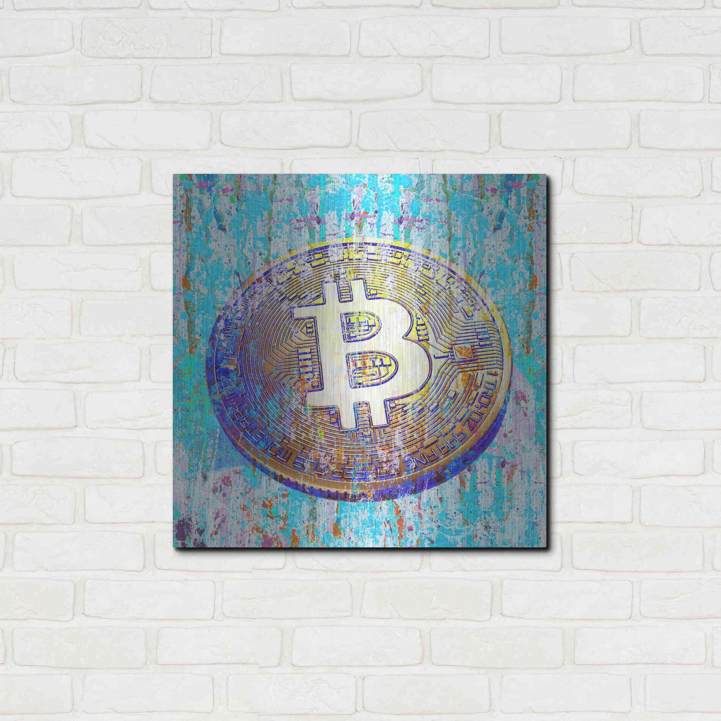 Luxe Metal Art 'The Inextinguishable Bitcoin,' Metal Wall Art,24x24