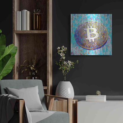 Luxe Metal Art 'The Inextinguishable Bitcoin,' Metal Wall Art,24x24