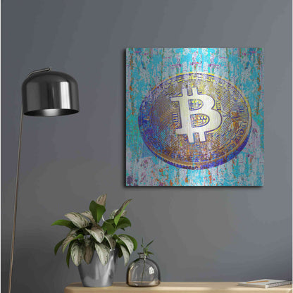 Luxe Metal Art 'The Inextinguishable Bitcoin,' Metal Wall Art,24x24