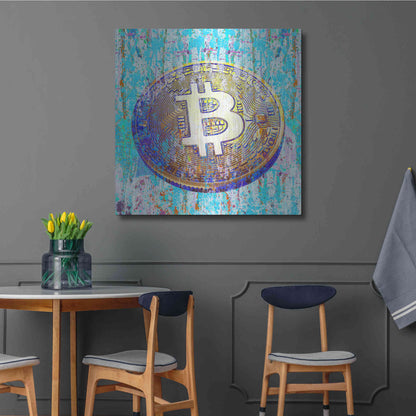 Luxe Metal Art 'The Inextinguishable Bitcoin,' Metal Wall Art,36x36