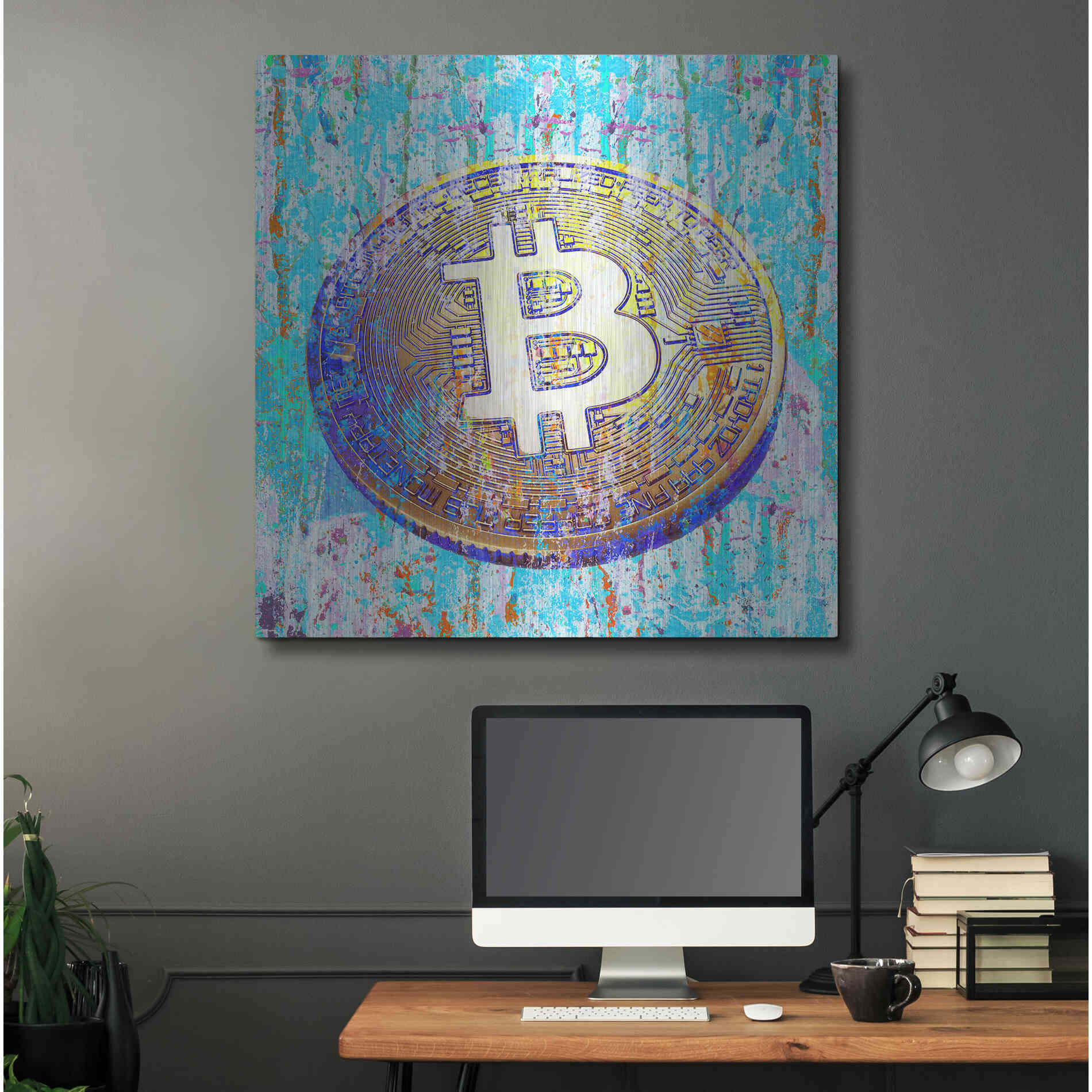 Luxe Metal Art 'The Inextinguishable Bitcoin,' Metal Wall Art,36x36