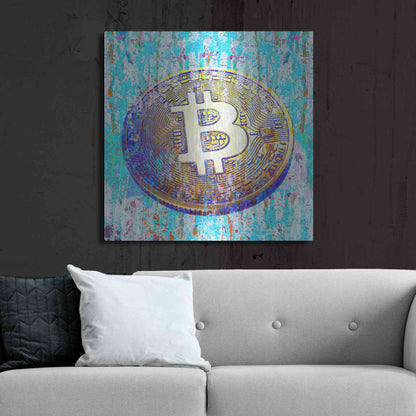 Luxe Metal Art 'The Inextinguishable Bitcoin,' Metal Wall Art,36x36