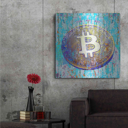 Luxe Metal Art 'The Inextinguishable Bitcoin,' Metal Wall Art,36x36