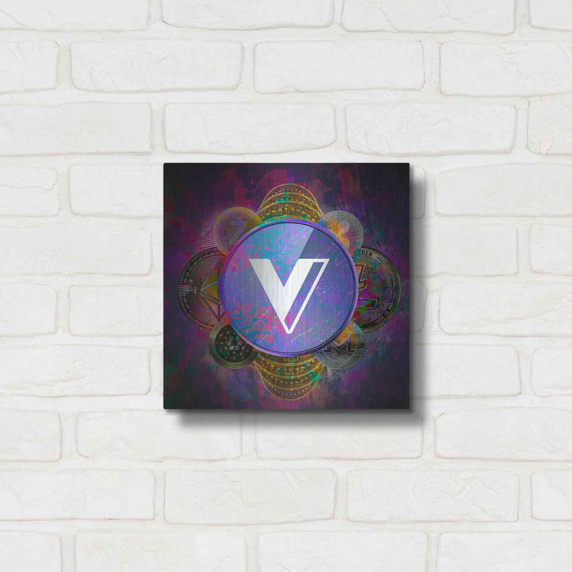 Luxe Metal Art 'VGX Voyager Crypto Pyramid,' Metal Wall Art,12x12