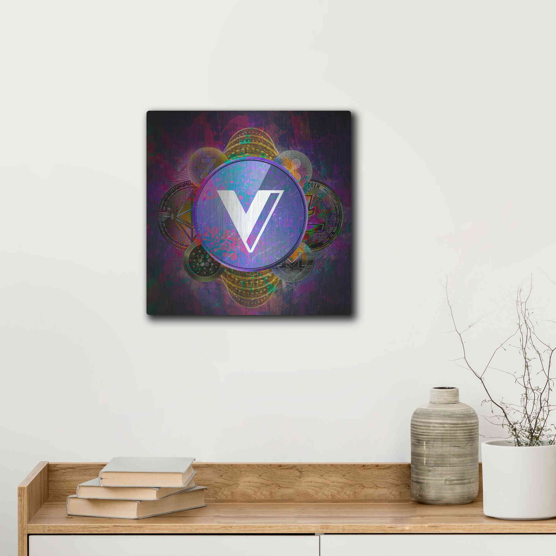 Luxe Metal Art 'VGX Voyager Crypto Pyramid,' Metal Wall Art,12x12