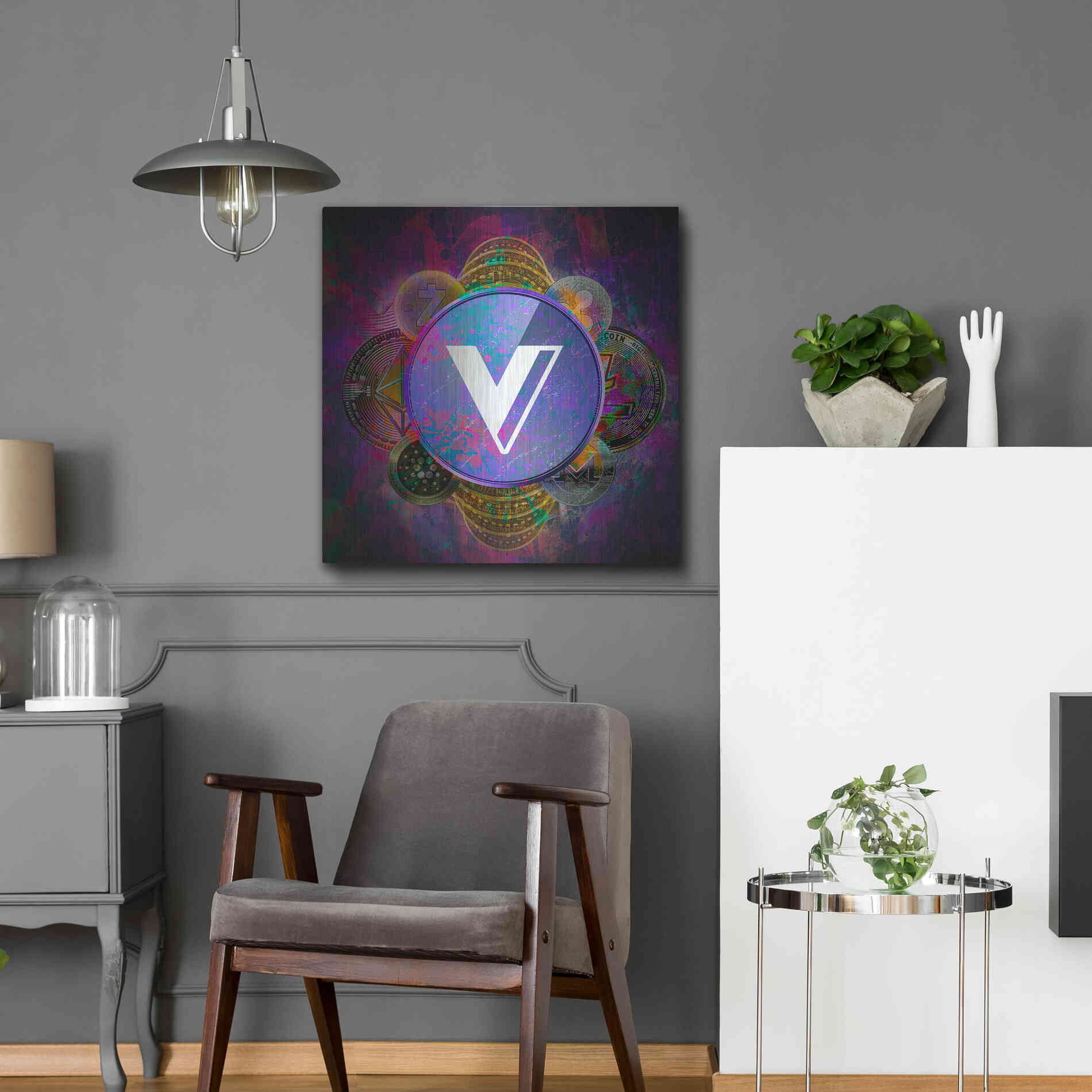 Luxe Metal Art 'VGX Voyager Crypto Pyramid,' Metal Wall Art,24x24