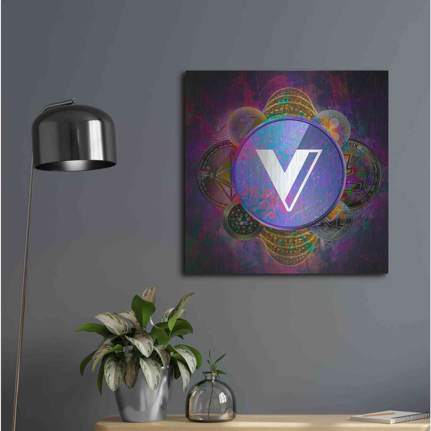 Luxe Metal Art 'VGX Voyager Crypto Pyramid,' Metal Wall Art,24x24