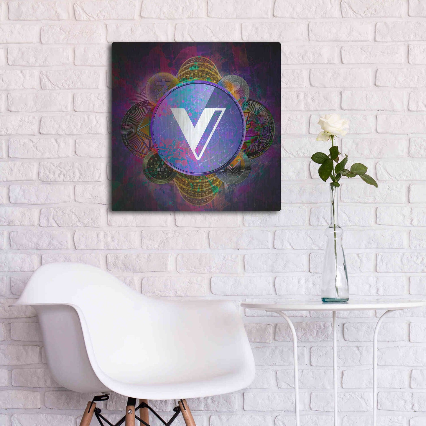 Luxe Metal Art 'VGX Voyager Crypto Pyramid,' Metal Wall Art,24x24