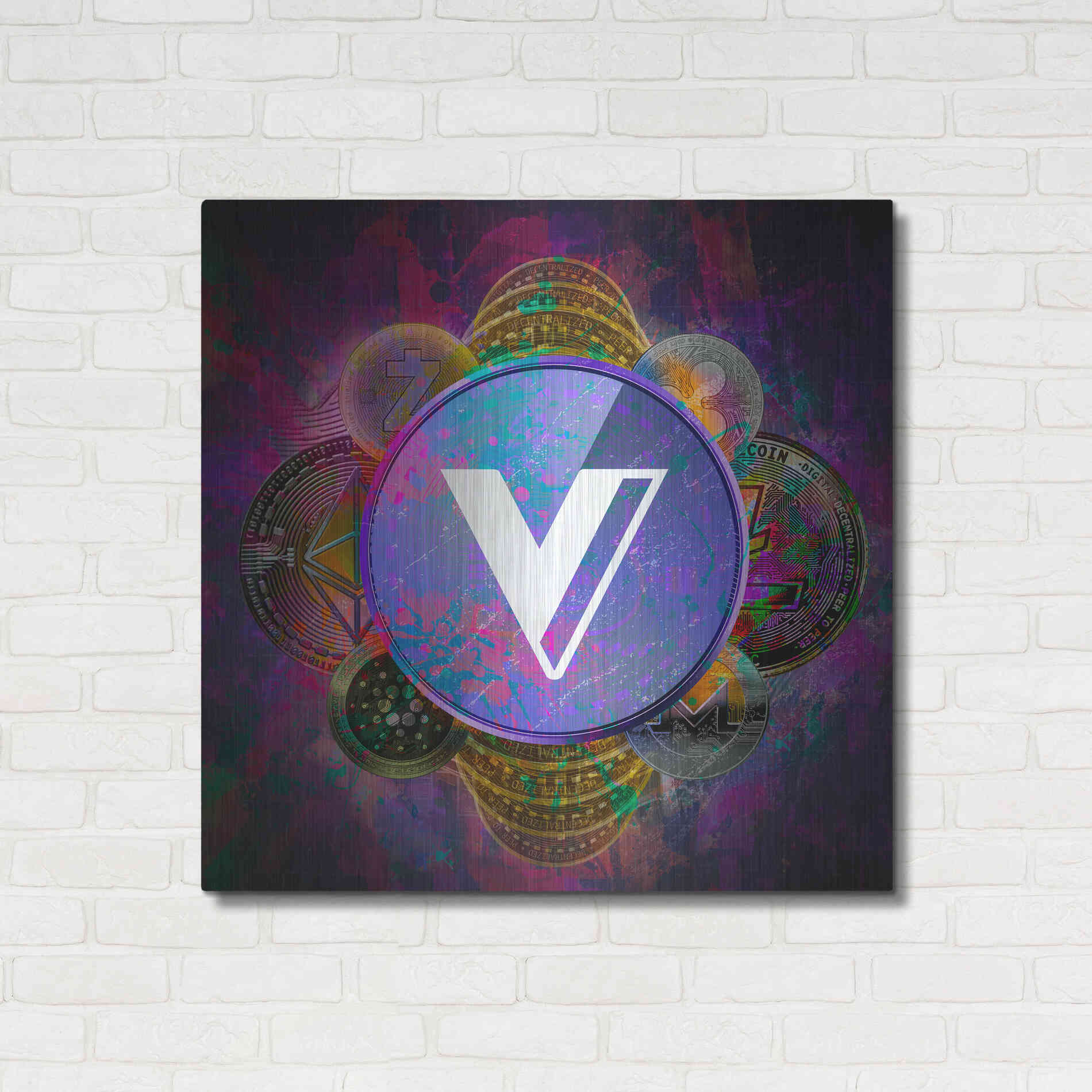 Luxe Metal Art 'VGX Voyager Crypto Pyramid,' Metal Wall Art,36x36