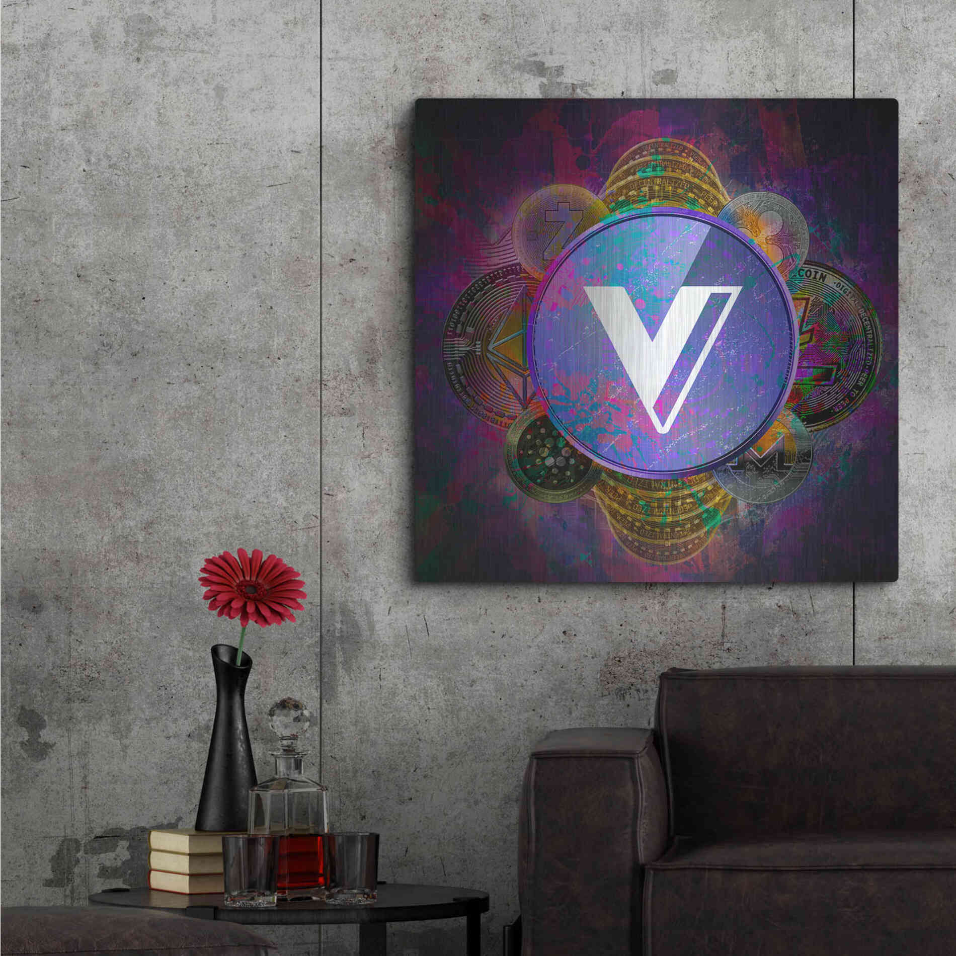 Luxe Metal Art 'VGX Voyager Crypto Pyramid,' Metal Wall Art,36x36