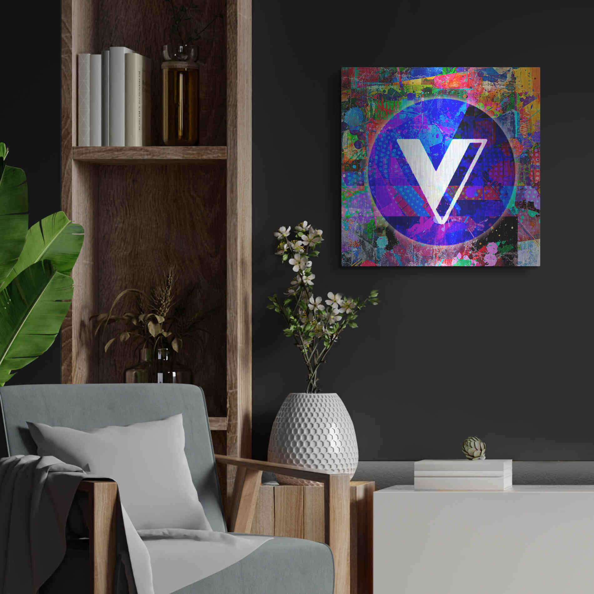 Luxe Metal Art 'VGX-Voyager Crypto,' Metal Wall Art,24x24