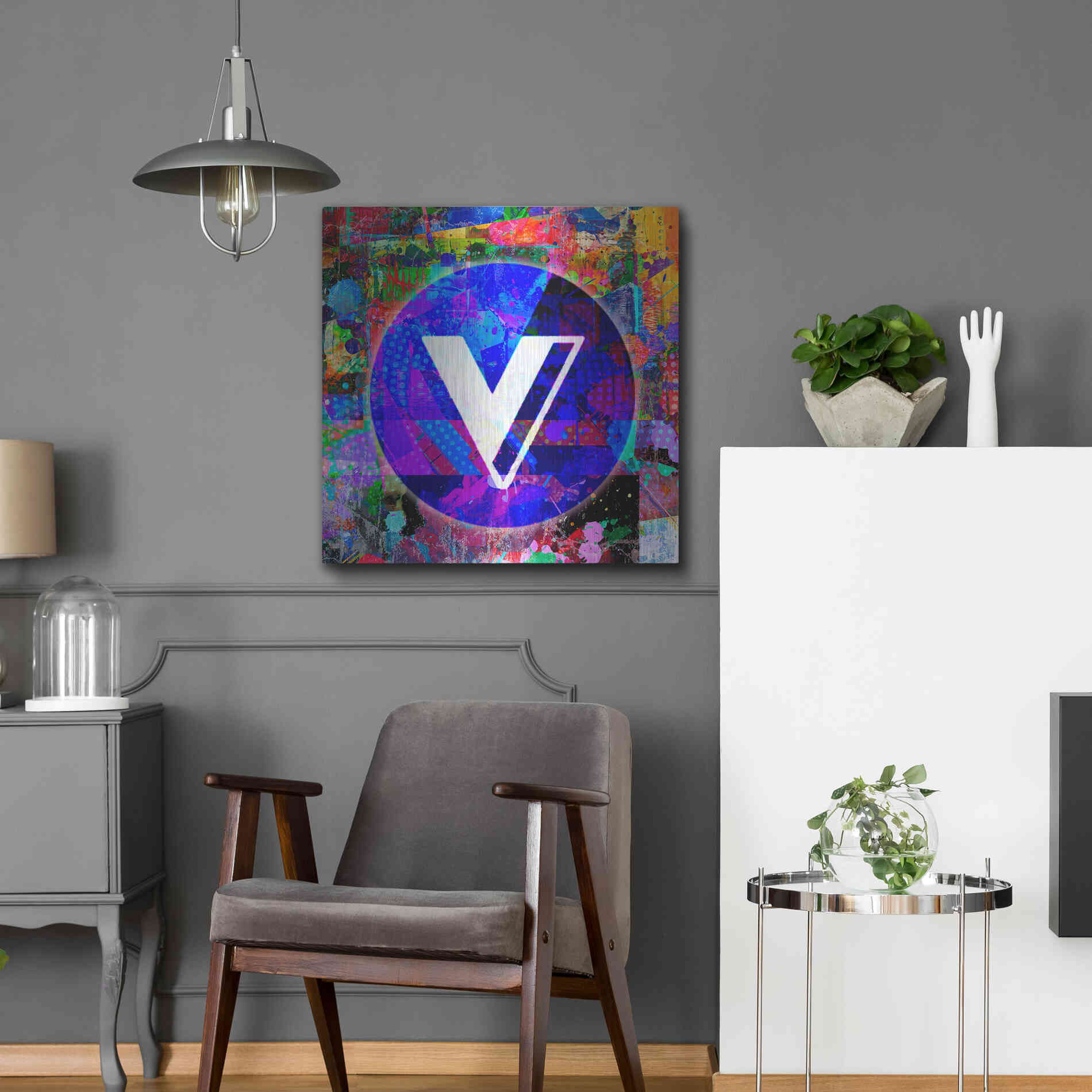 Luxe Metal Art 'VGX-Voyager Crypto,' Metal Wall Art,24x24