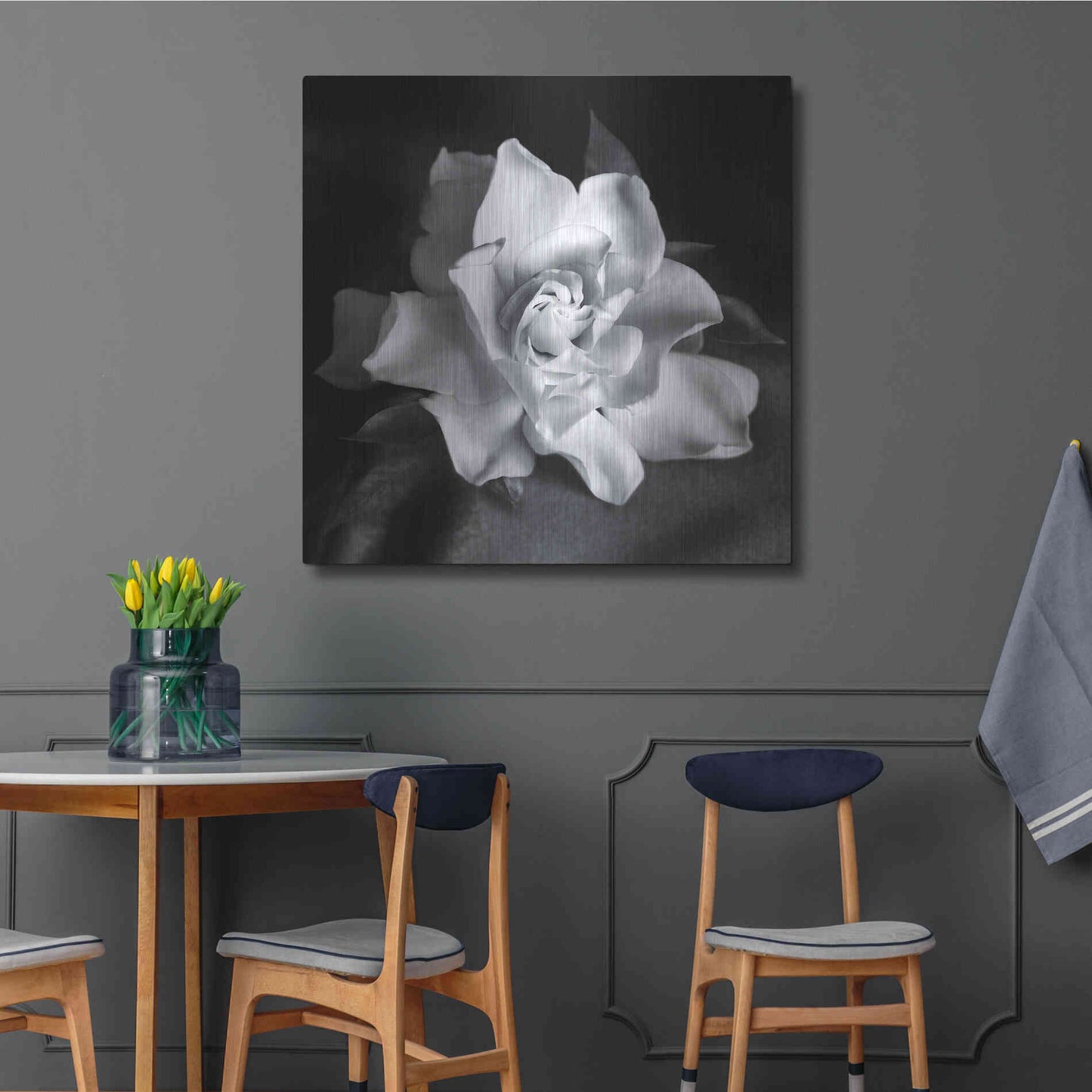 Luxe Metal Art 'Gardenia' by Debra Van Swearingen, Metal Wall Art,36x36