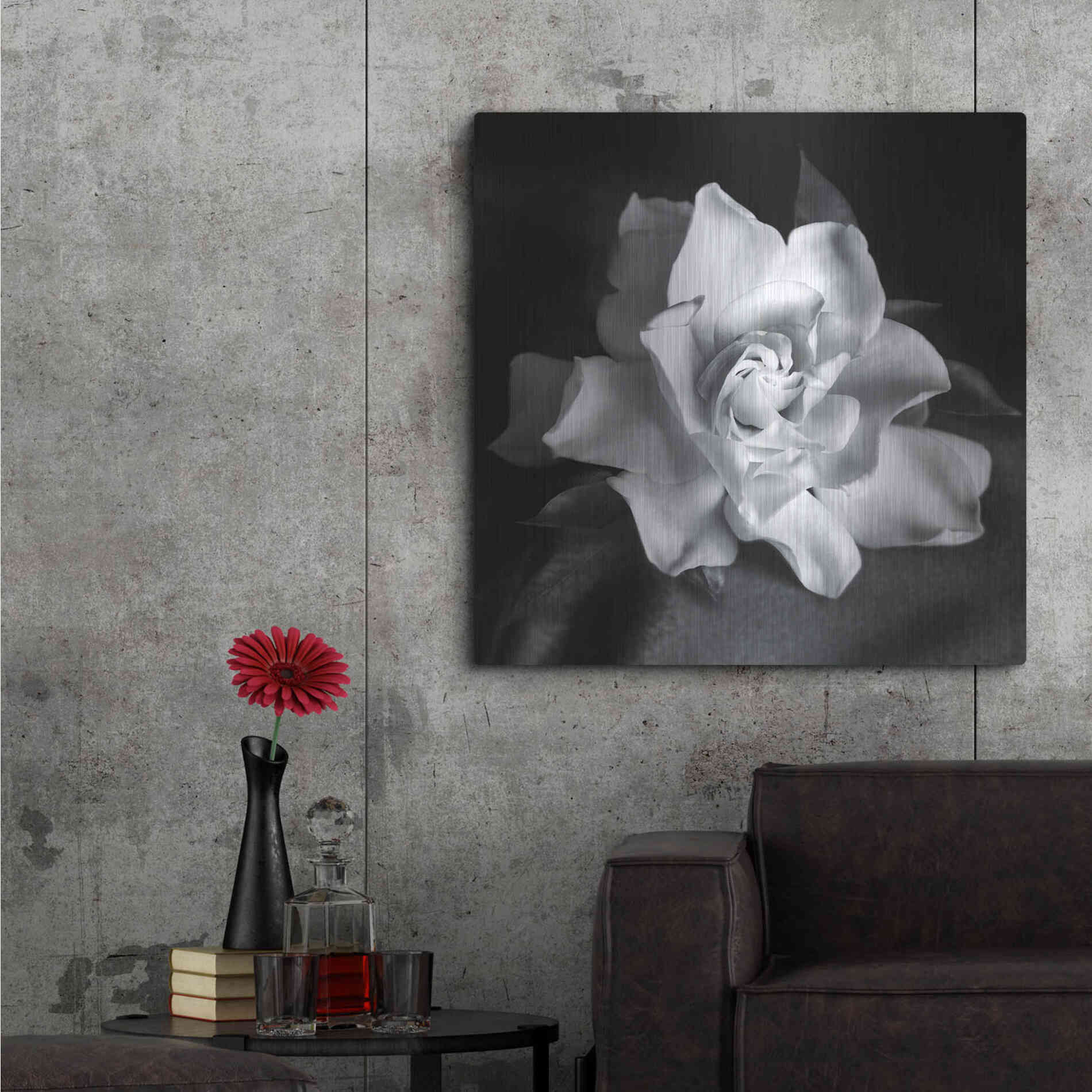 Luxe Metal Art 'Gardenia' by Debra Van Swearingen, Metal Wall Art,36x36