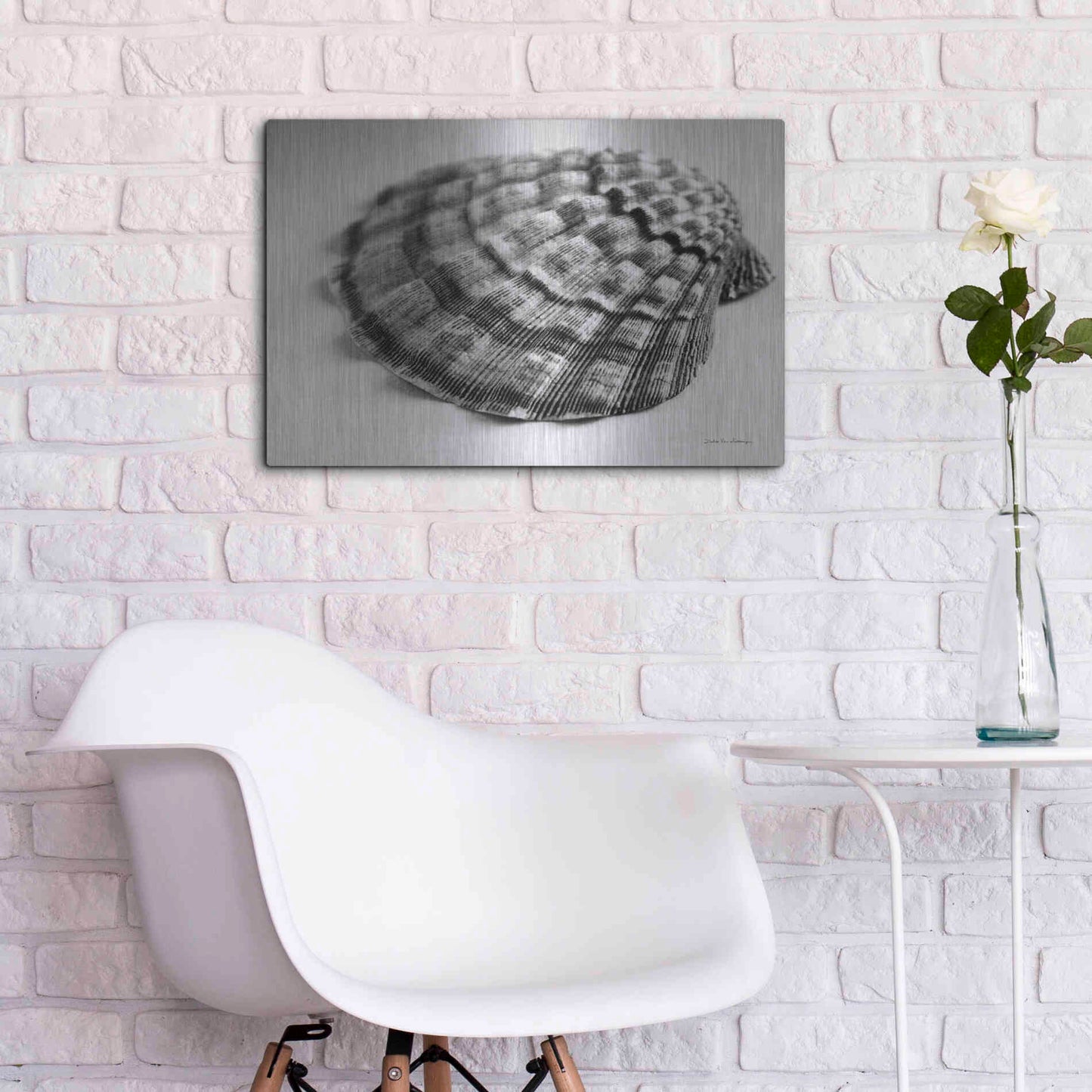 Luxe Metal Art 'Scallop 3' by Debra Van Swearingen, Metal Wall Art,24x16