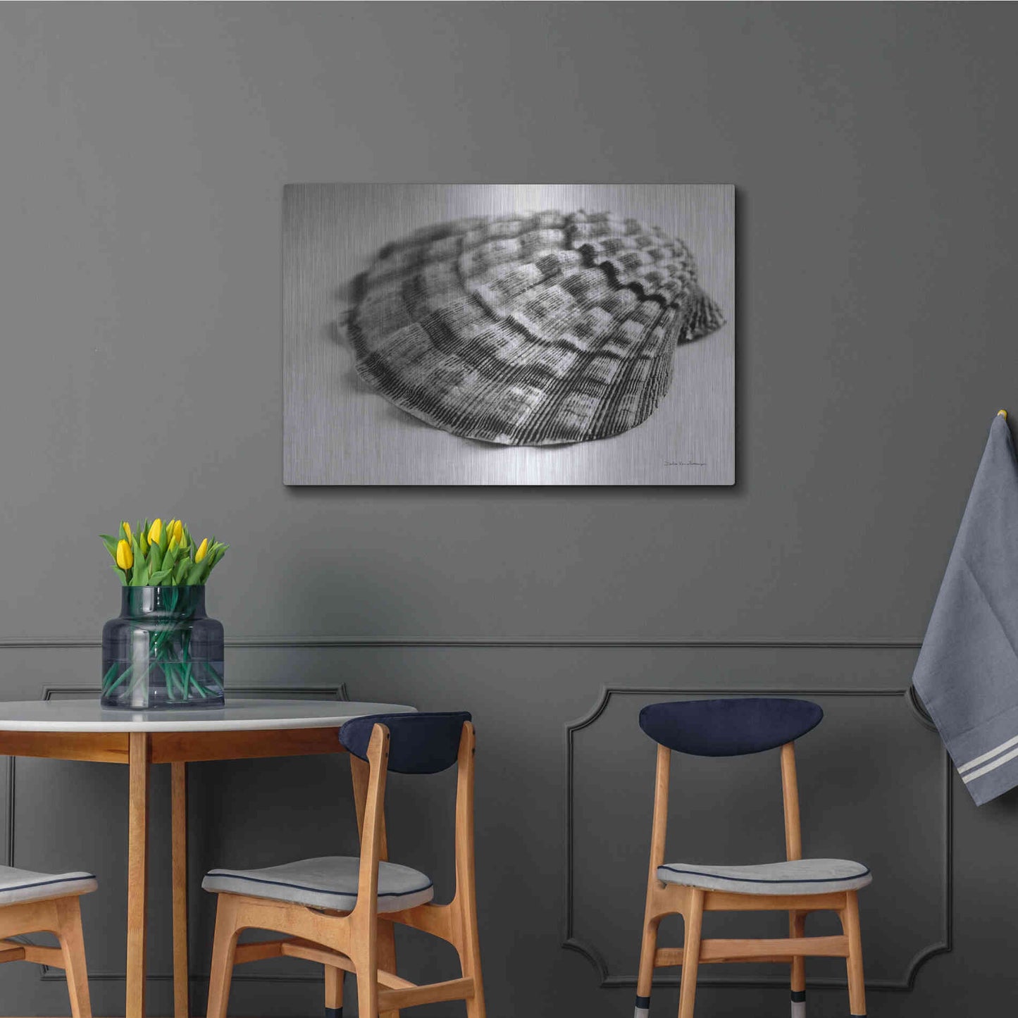 Luxe Metal Art 'Scallop 3' by Debra Van Swearingen, Metal Wall Art,36x24