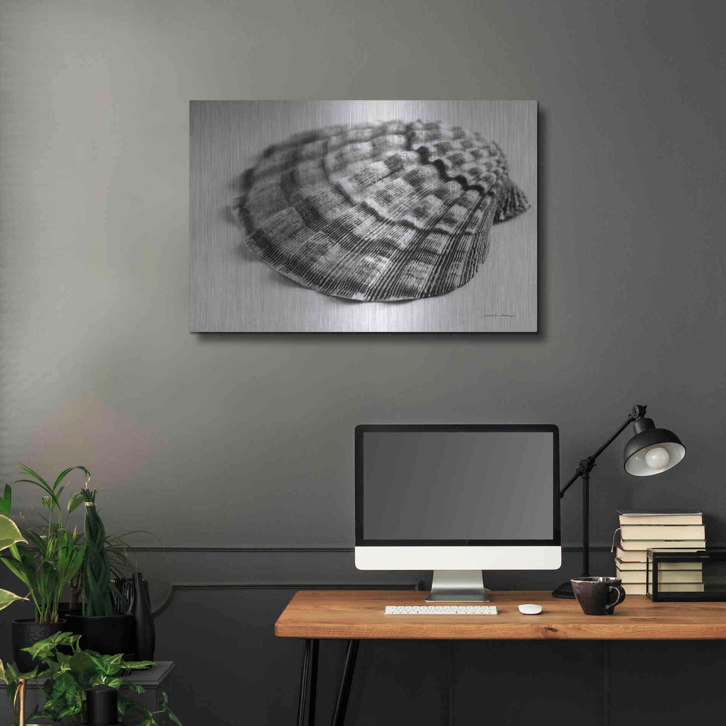 Luxe Metal Art 'Scallop 3' by Debra Van Swearingen, Metal Wall Art,36x24