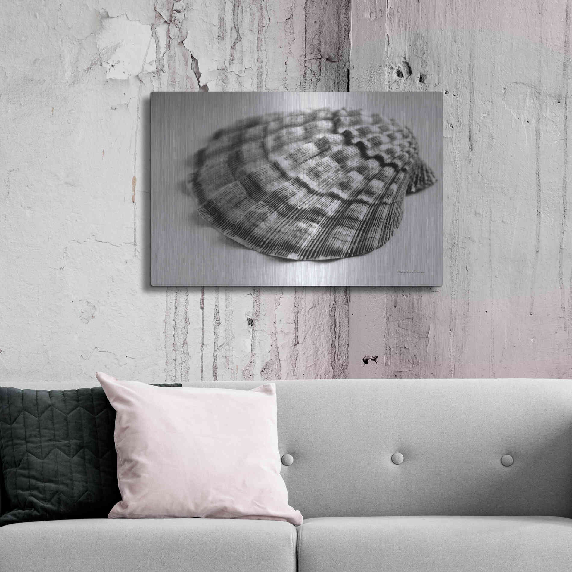 Luxe Metal Art 'Scallop 3' by Debra Van Swearingen, Metal Wall Art,36x24