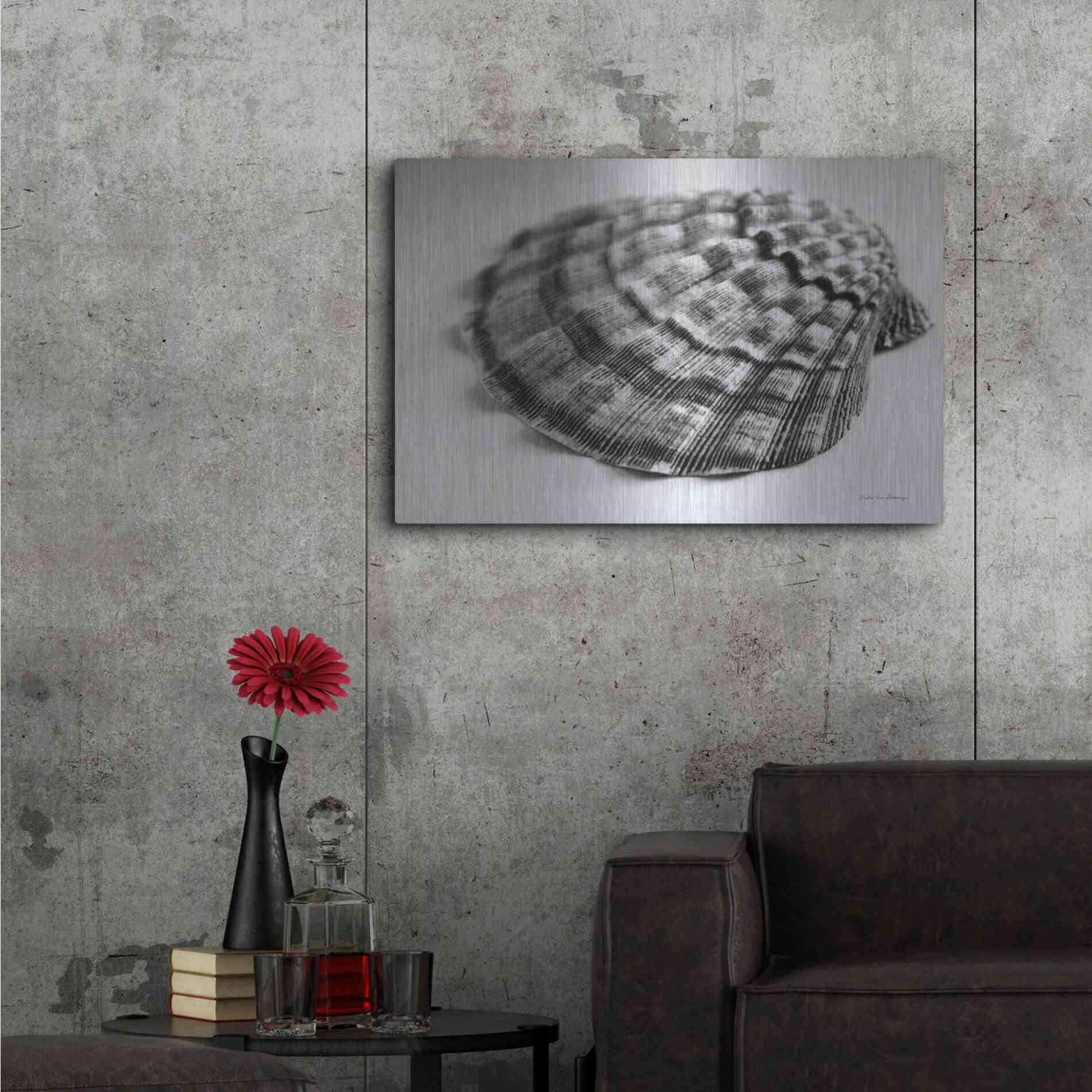 Luxe Metal Art 'Scallop 3' by Debra Van Swearingen, Metal Wall Art,36x24