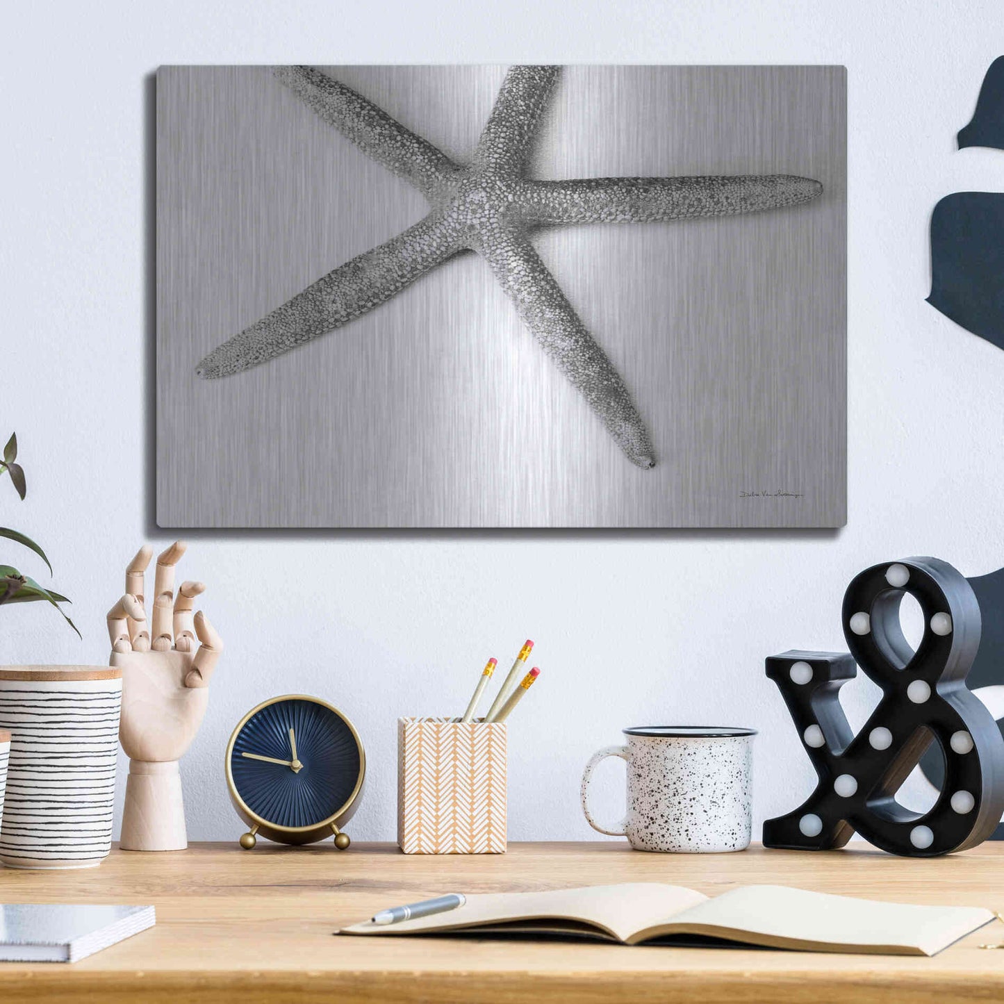 Luxe Metal Art 'Starfish Detail' by Debra Van Swearingen, Metal Wall Art,16x12
