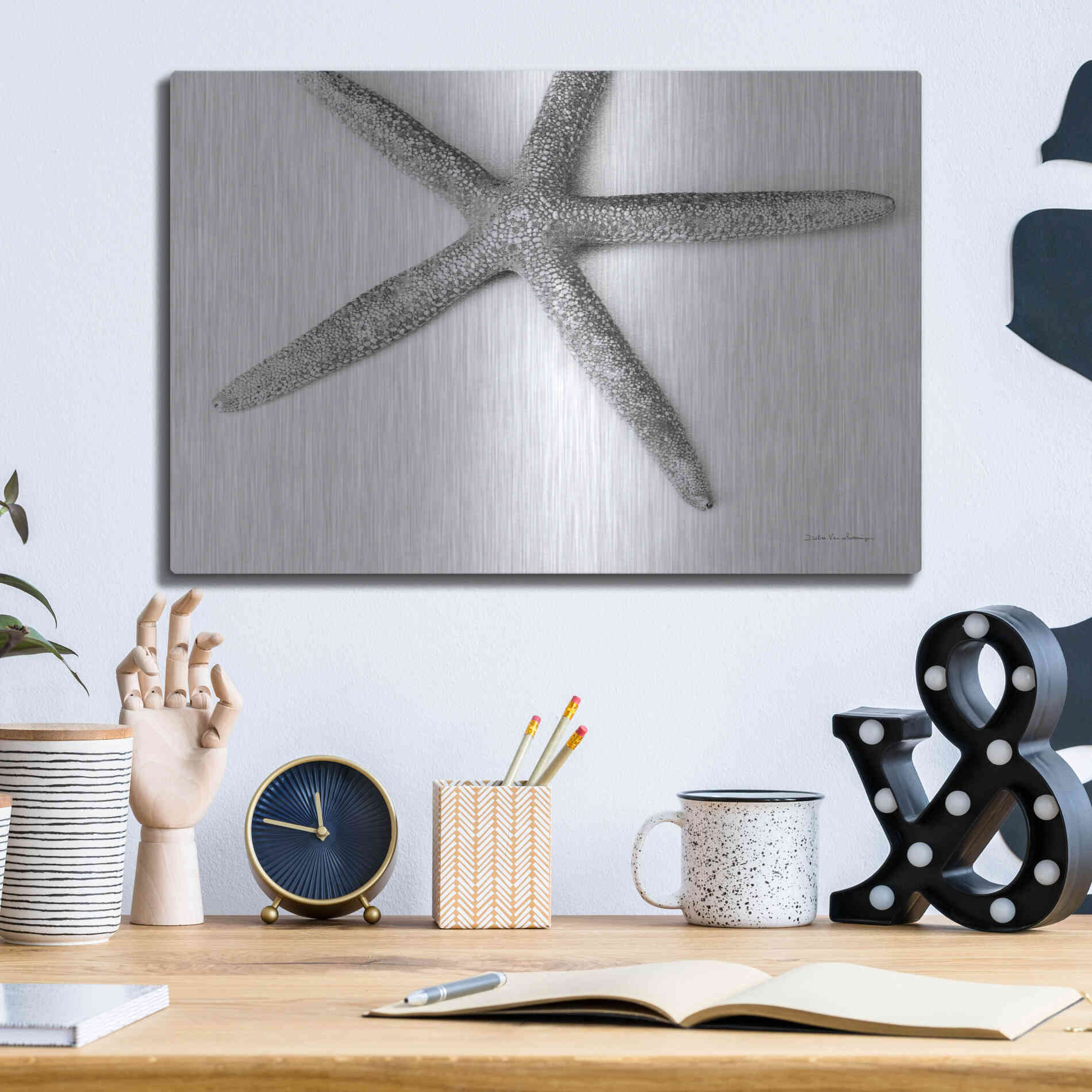 Luxe Metal Art 'Starfish Detail' by Debra Van Swearingen, Metal Wall Art,16x12