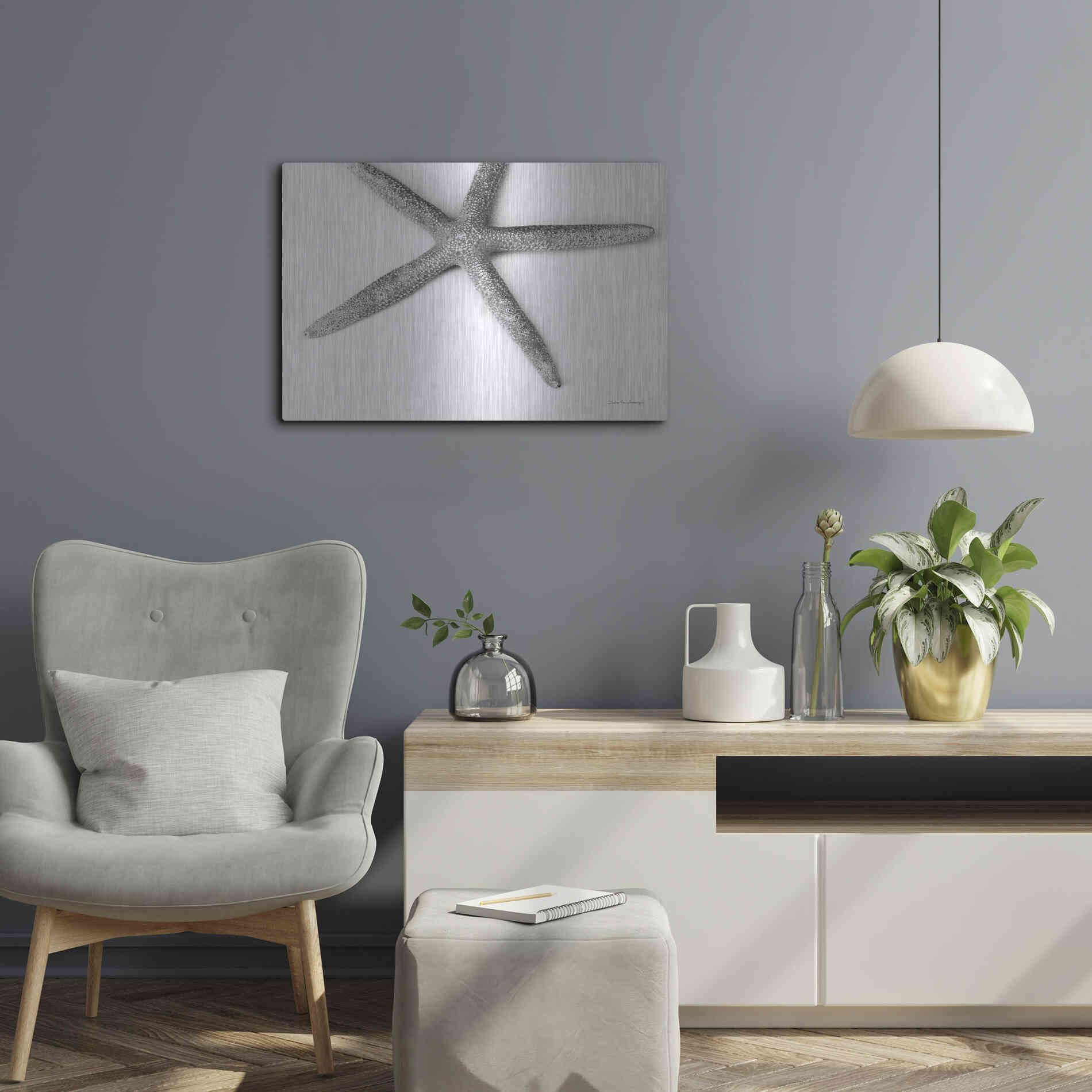 Luxe Metal Art 'Starfish Detail' by Debra Van Swearingen, Metal Wall Art,24x16