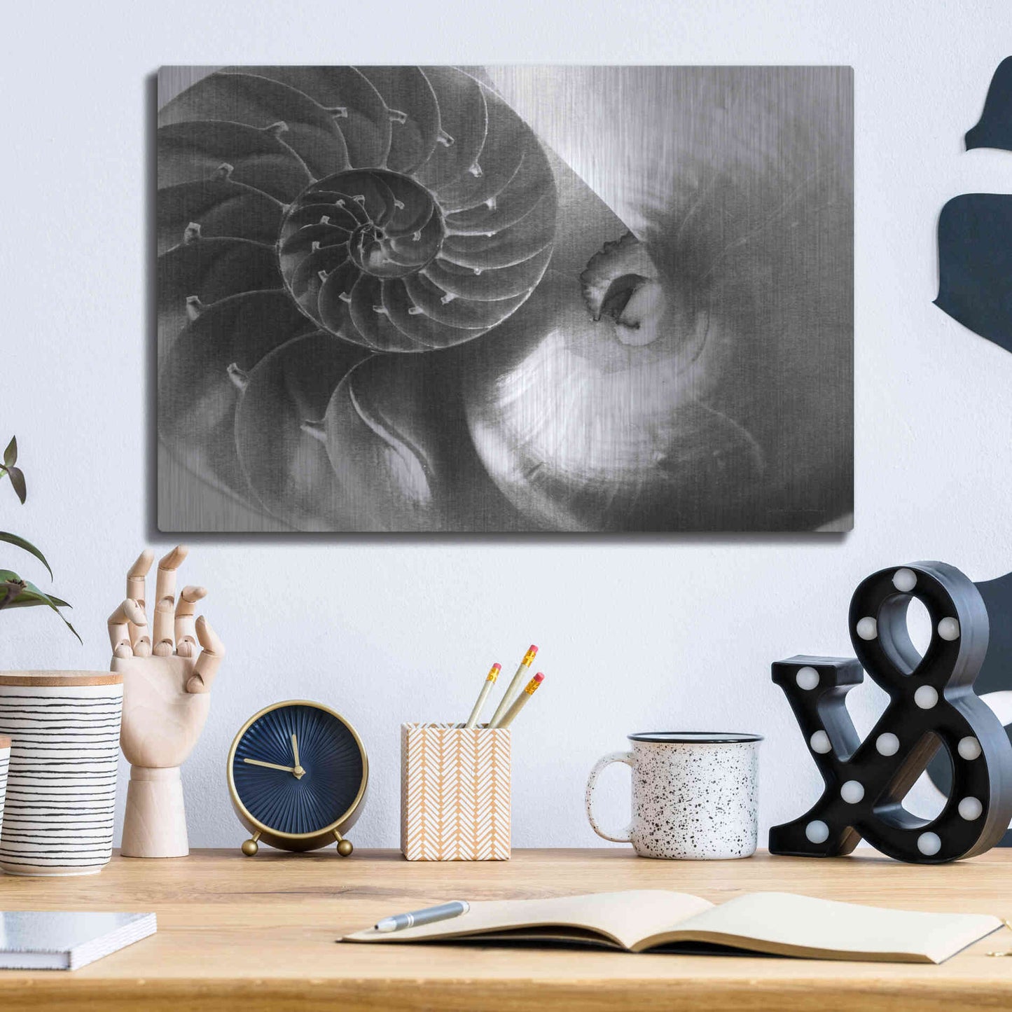 Luxe Metal Art 'Nautilus Yin Yang' by Debra Van Swearingen, Metal Wall Art,16x12