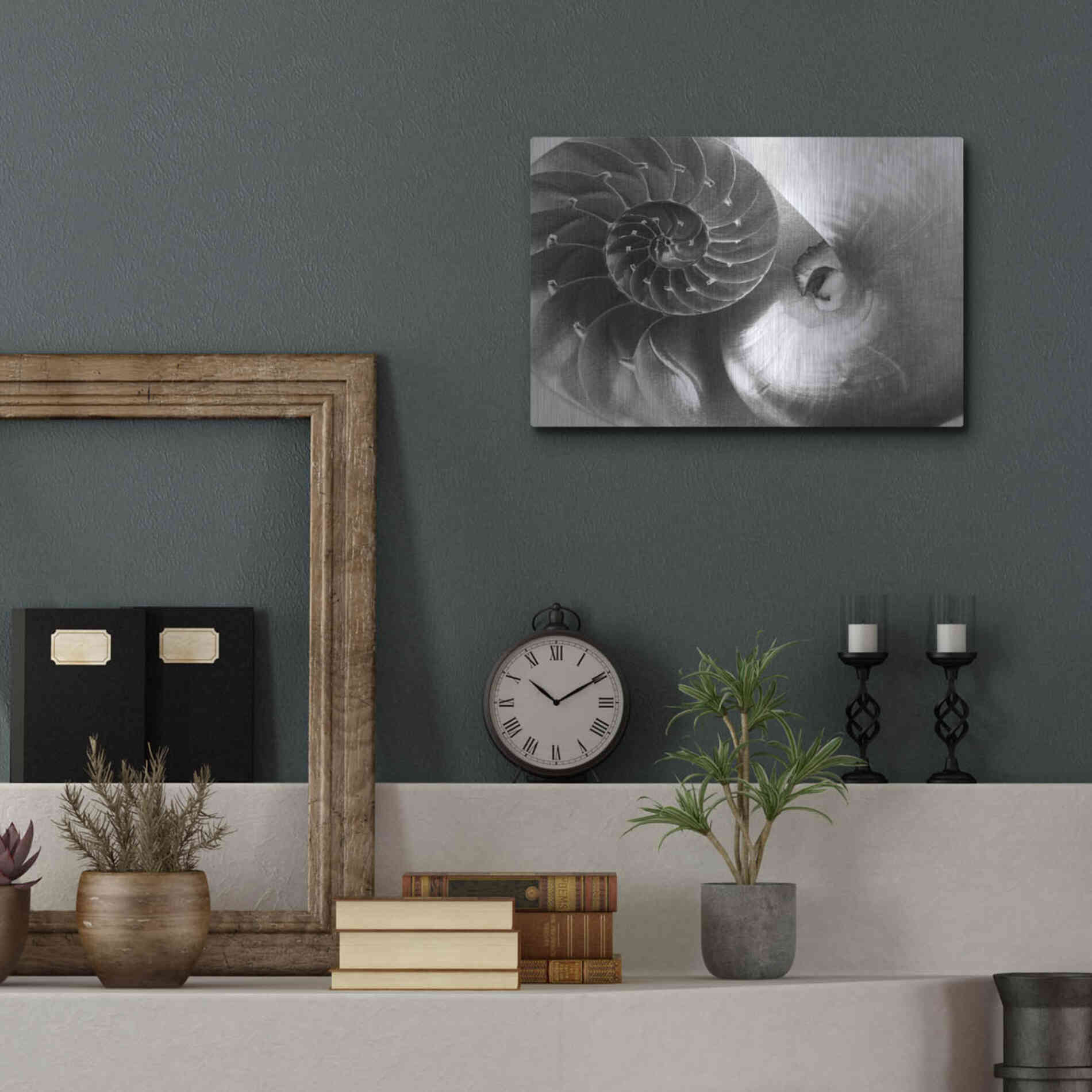 Luxe Metal Art 'Nautilus Yin Yang' by Debra Van Swearingen, Metal Wall Art,16x12