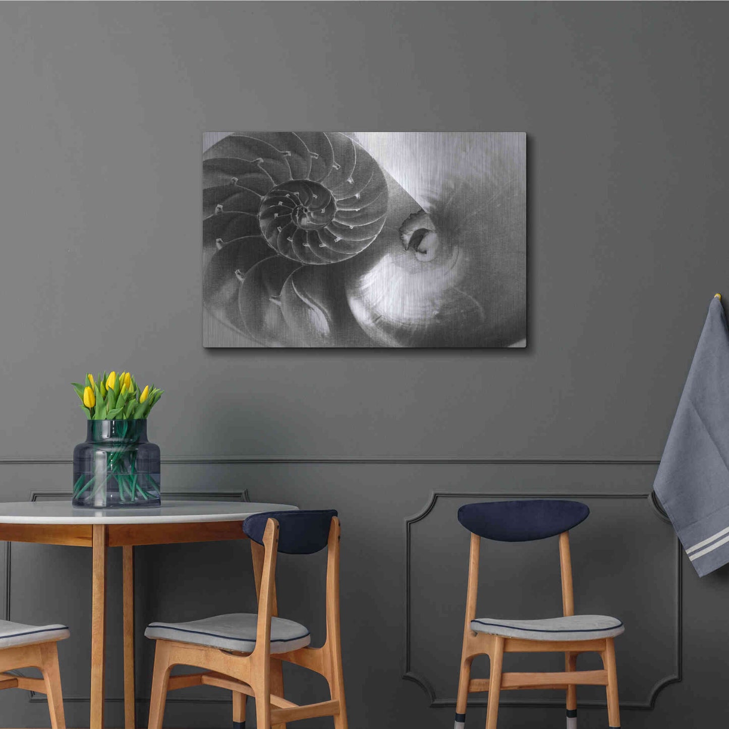 Luxe Metal Art 'Nautilus Yin Yang' by Debra Van Swearingen, Metal Wall Art,36x24