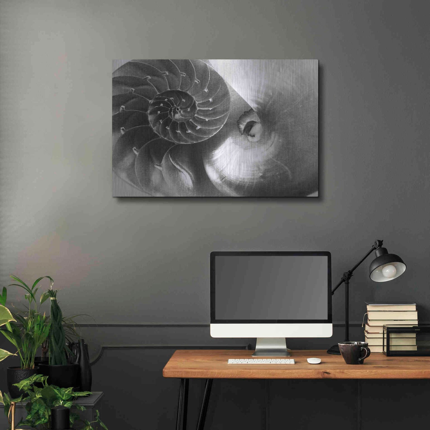 Luxe Metal Art 'Nautilus Yin Yang' by Debra Van Swearingen, Metal Wall Art,36x24