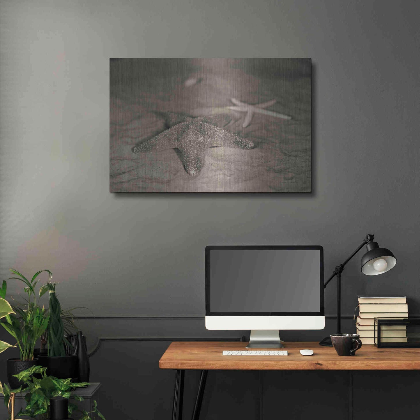 Luxe Metal Art 'Starfish II' by Debra Van Swearingen, Metal Wall Art,36x24