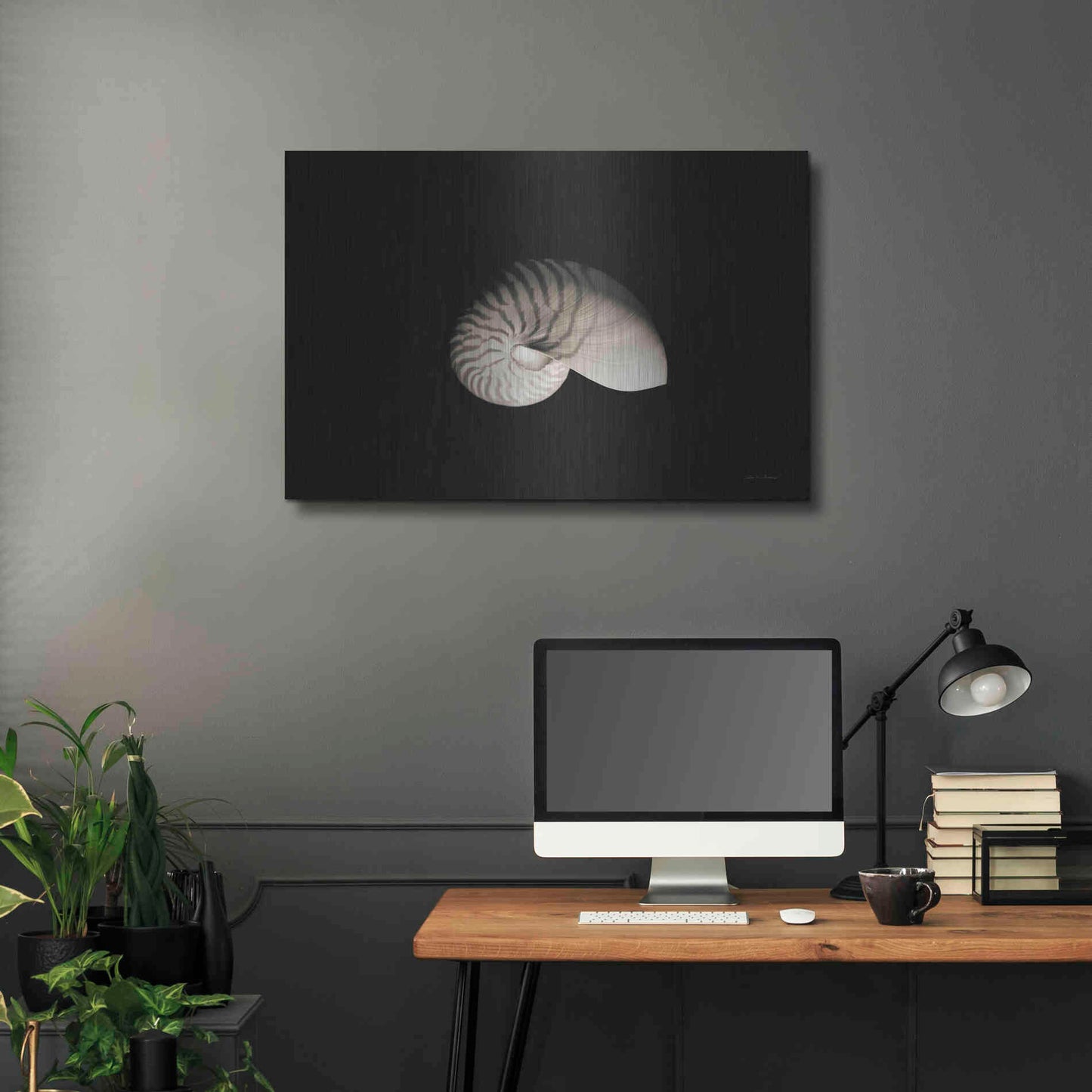Luxe Metal Art 'Nautilus I' by Debra Van Swearingen, Metal Wall Art,36x24