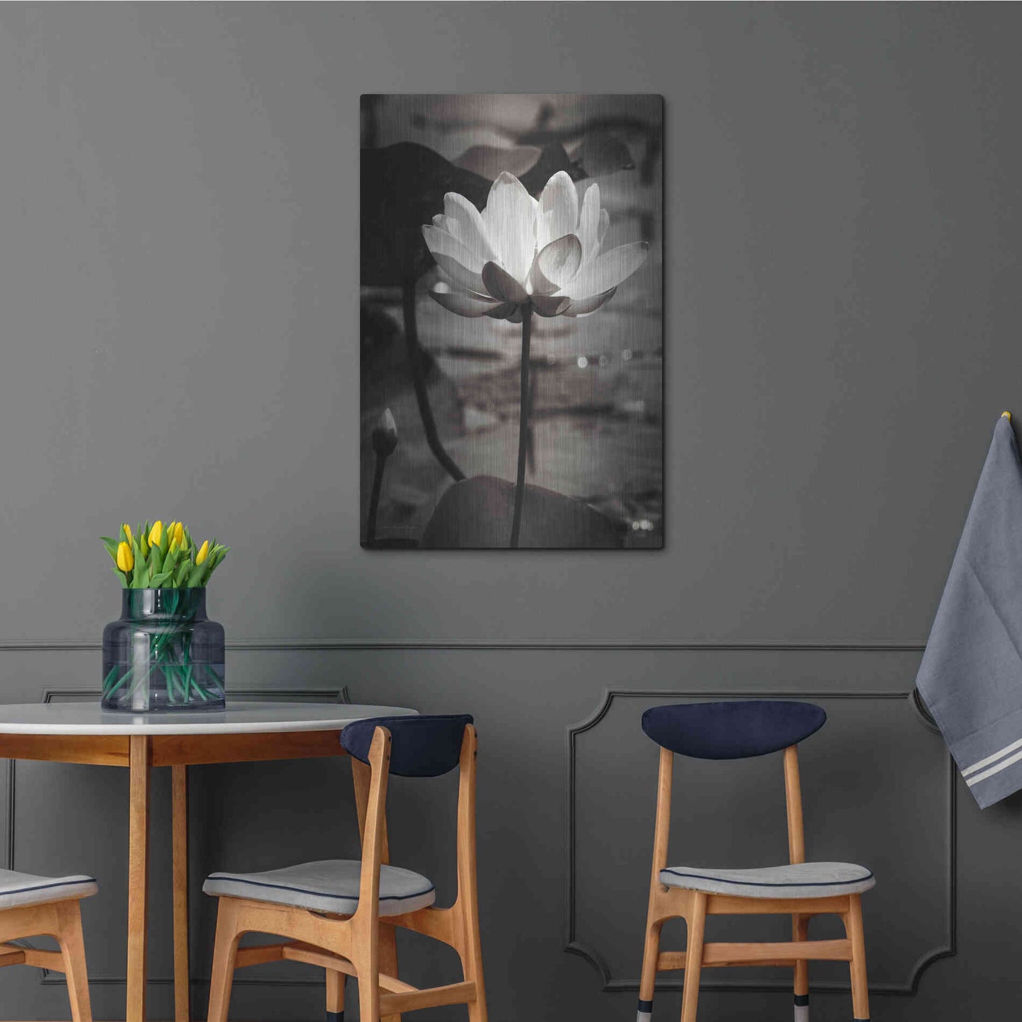 Luxe Metal Art 'Lotus Flower IX' by Debra Van Swearingen, Metal Wall Art,24x36