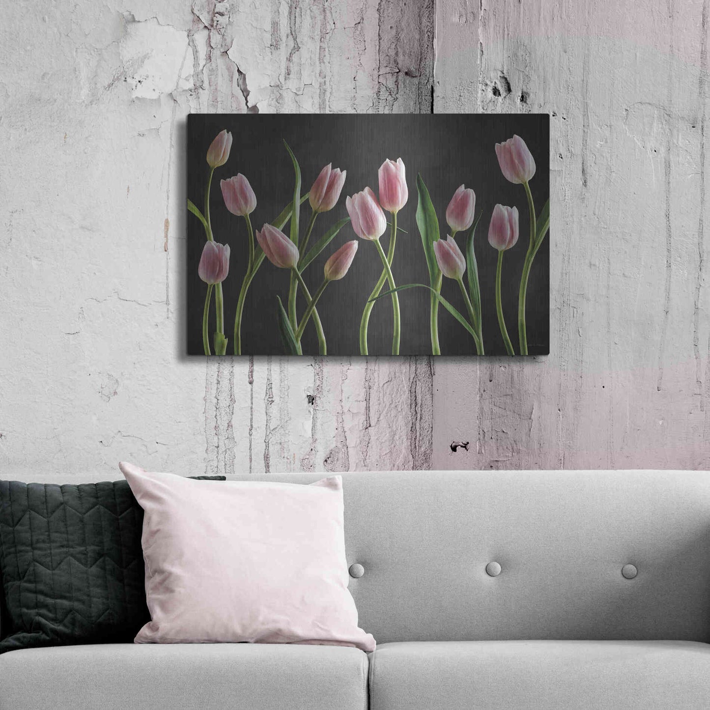 Luxe Metal Art 'Spring Tulips IX' by Debra Van Swearingen, Metal Wall Art,36x24