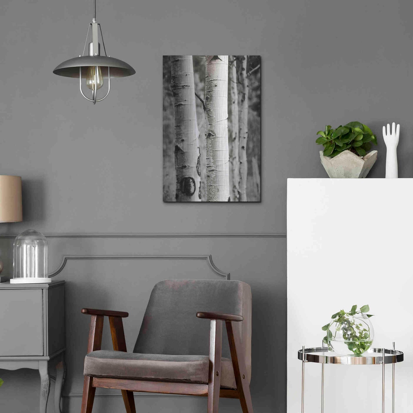 Luxe Metal Art 'Aspens I' by Debra Van Swearingen, Metal Wall Art,16x24