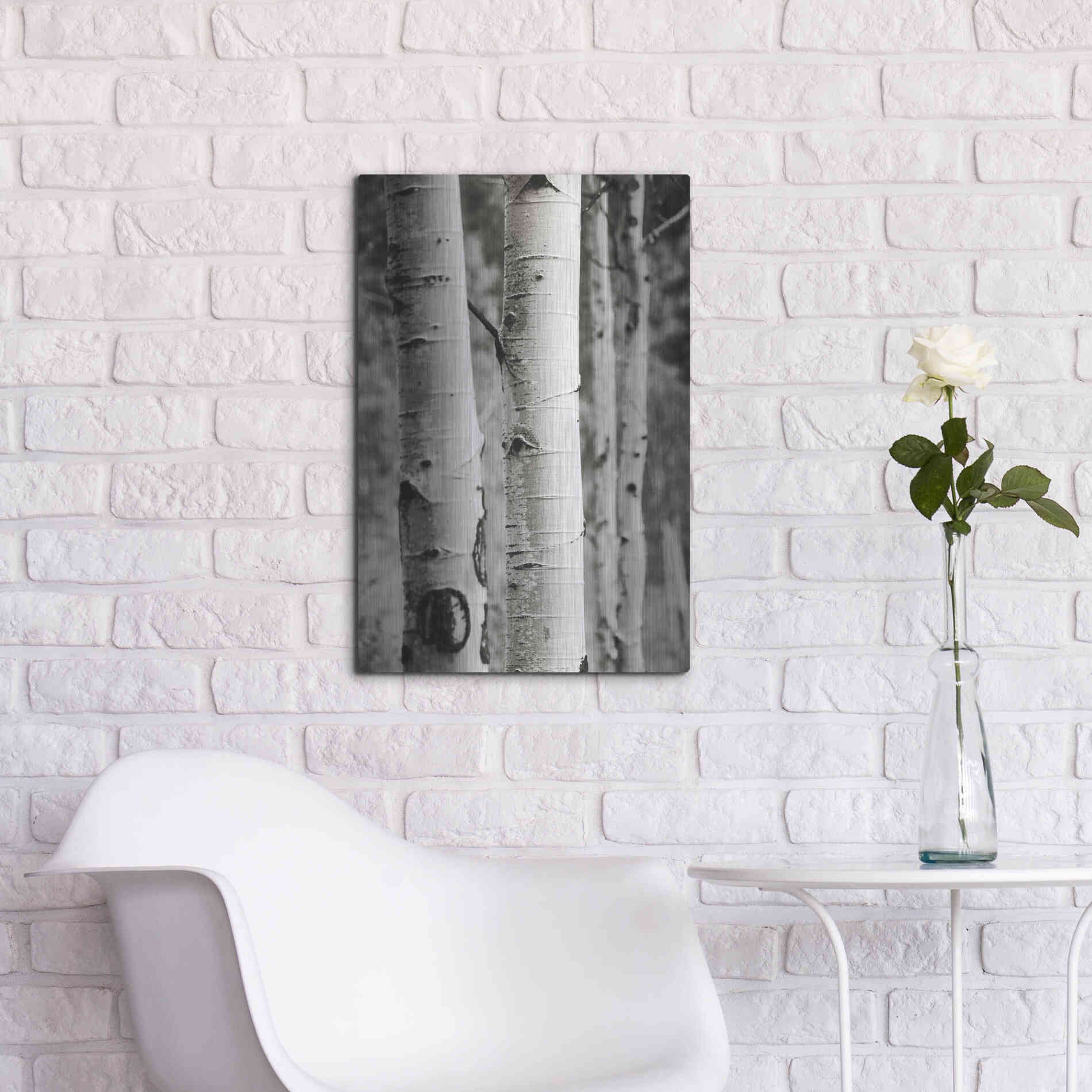 Luxe Metal Art 'Aspens I' by Debra Van Swearingen, Metal Wall Art,16x24