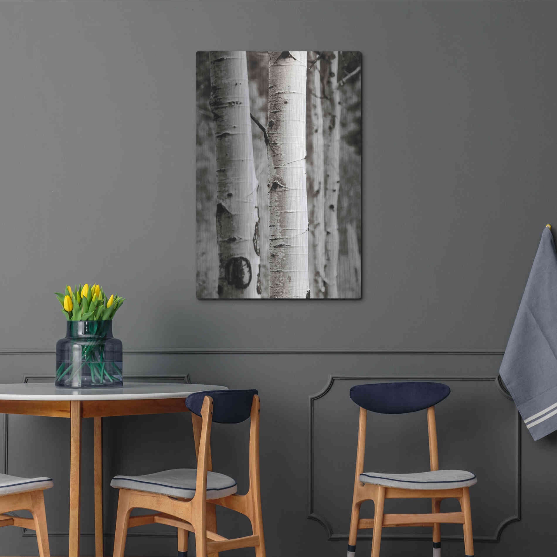 Luxe Metal Art 'Aspens I' by Debra Van Swearingen, Metal Wall Art,24x36