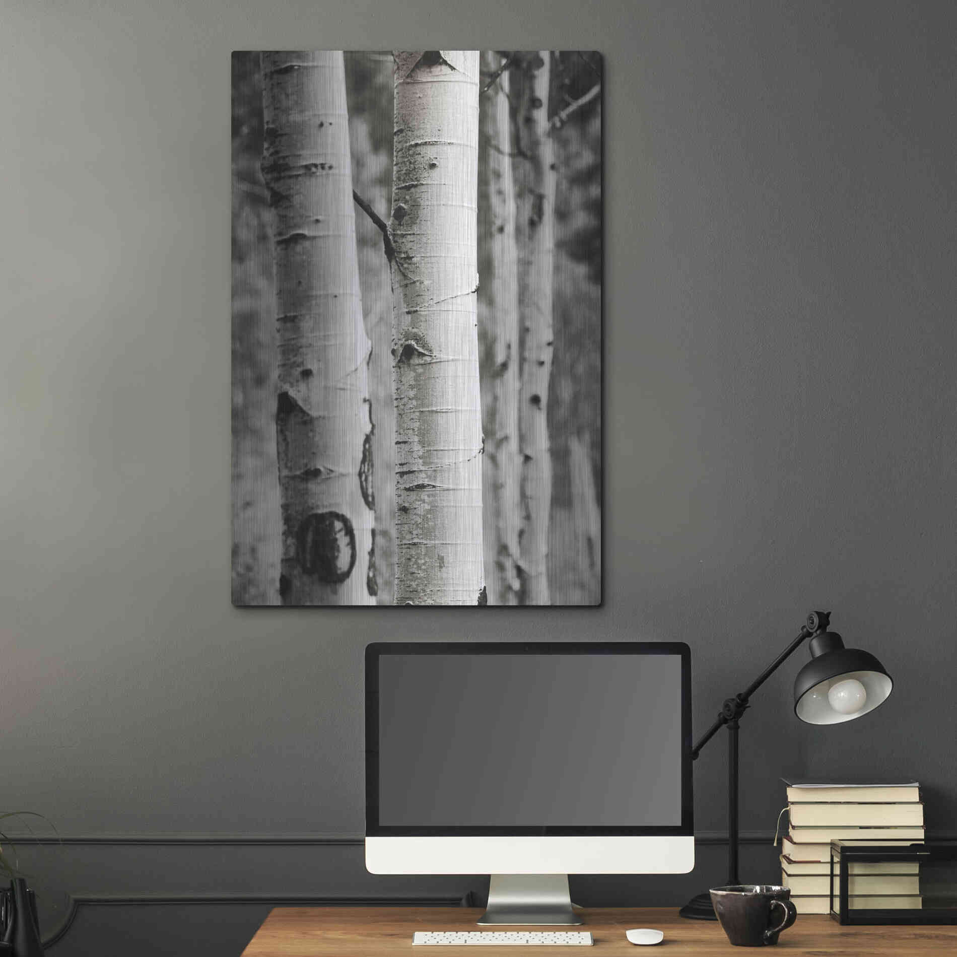 Luxe Metal Art 'Aspens I' by Debra Van Swearingen, Metal Wall Art,24x36