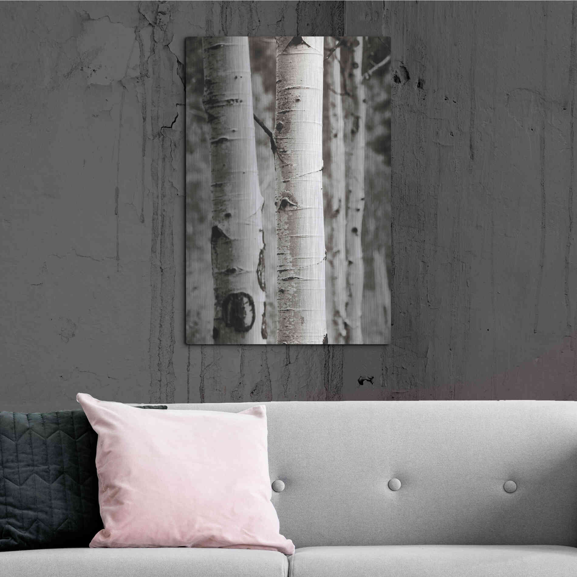 Luxe Metal Art 'Aspens I' by Debra Van Swearingen, Metal Wall Art,24x36