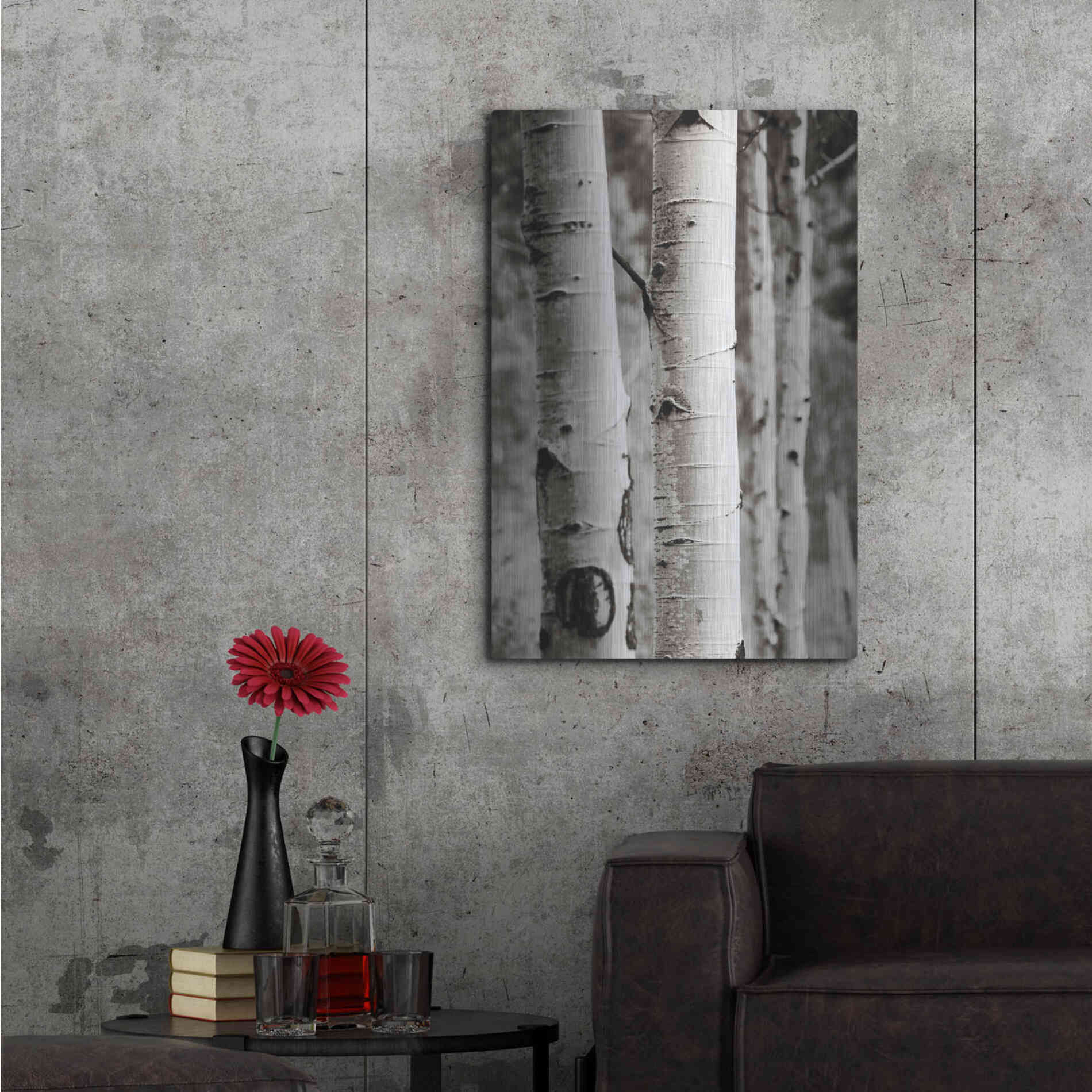 Luxe Metal Art 'Aspens I' by Debra Van Swearingen, Metal Wall Art,24x36