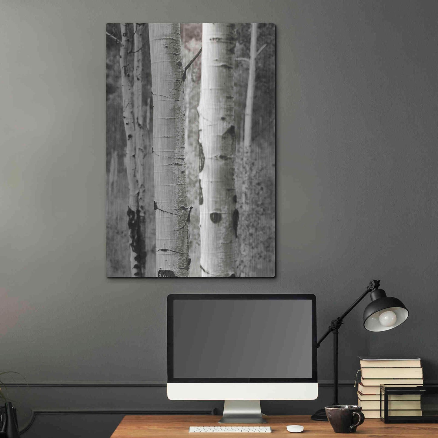Luxe Metal Art 'Aspens II' by Debra Van Swearingen, Metal Wall Art,24x36