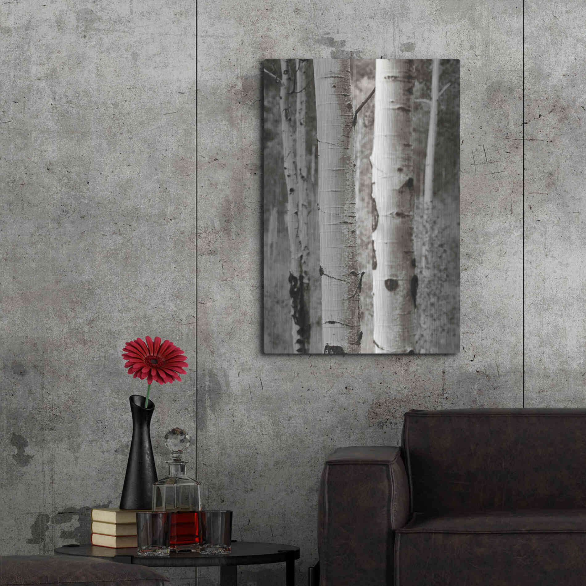 Luxe Metal Art 'Aspens II' by Debra Van Swearingen, Metal Wall Art,24x36