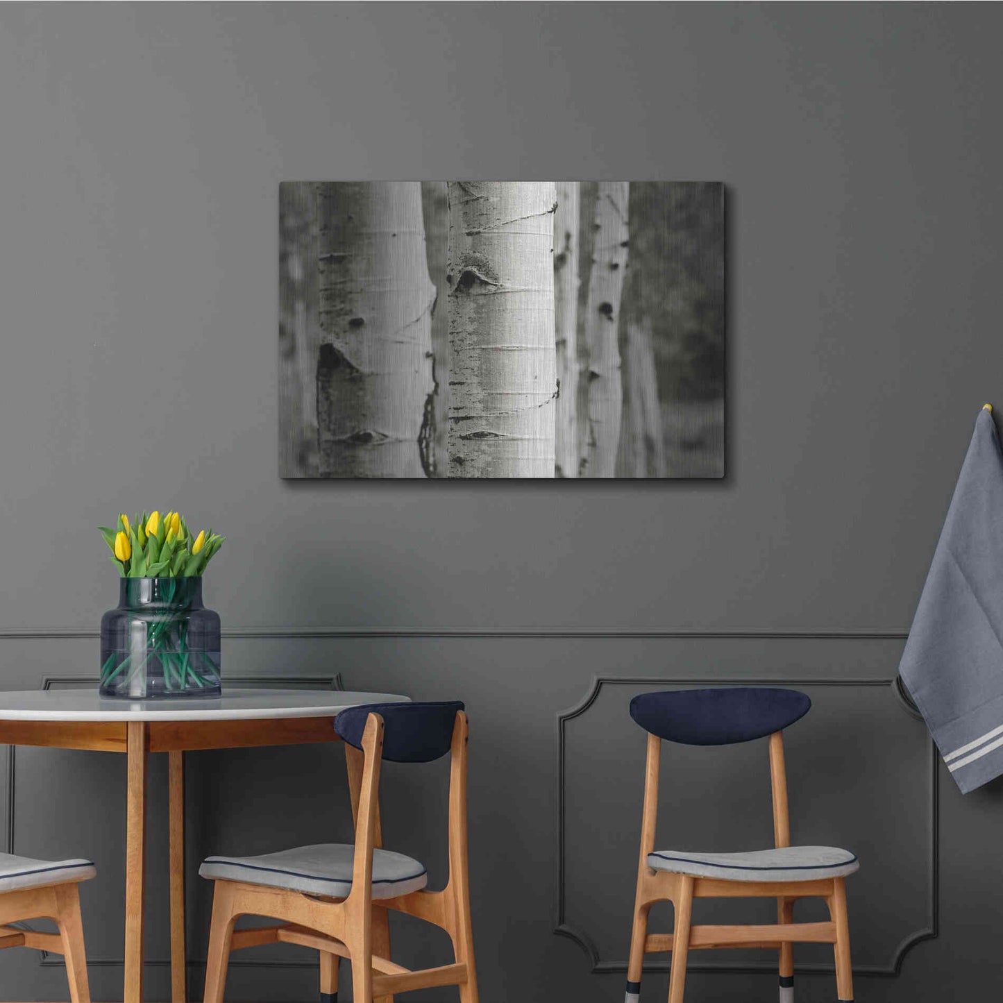 Luxe Metal Art 'Aspens III' by Debra Van Swearingen, Metal Wall Art,36x24