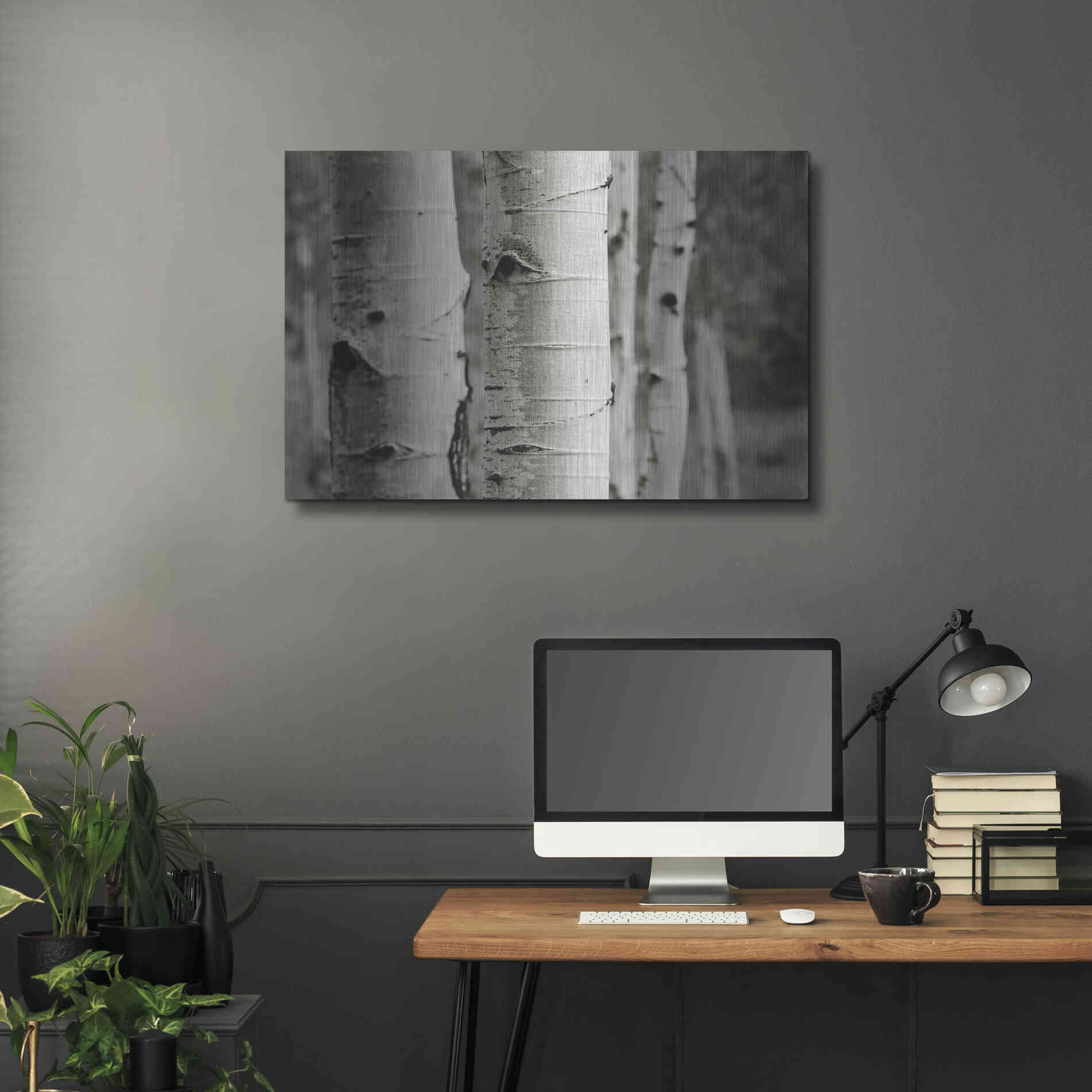 Luxe Metal Art 'Aspens III' by Debra Van Swearingen, Metal Wall Art,36x24
