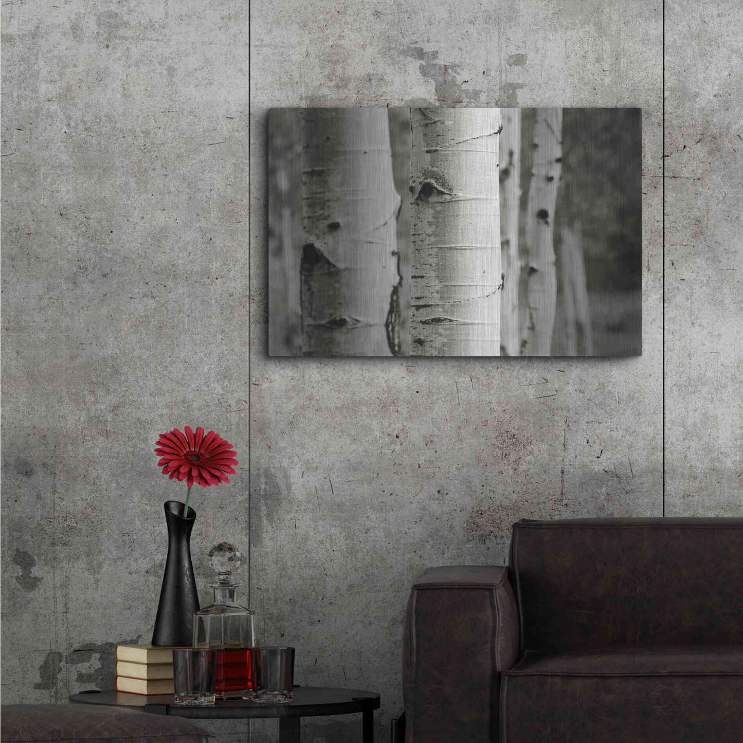Luxe Metal Art 'Aspens III' by Debra Van Swearingen, Metal Wall Art,36x24