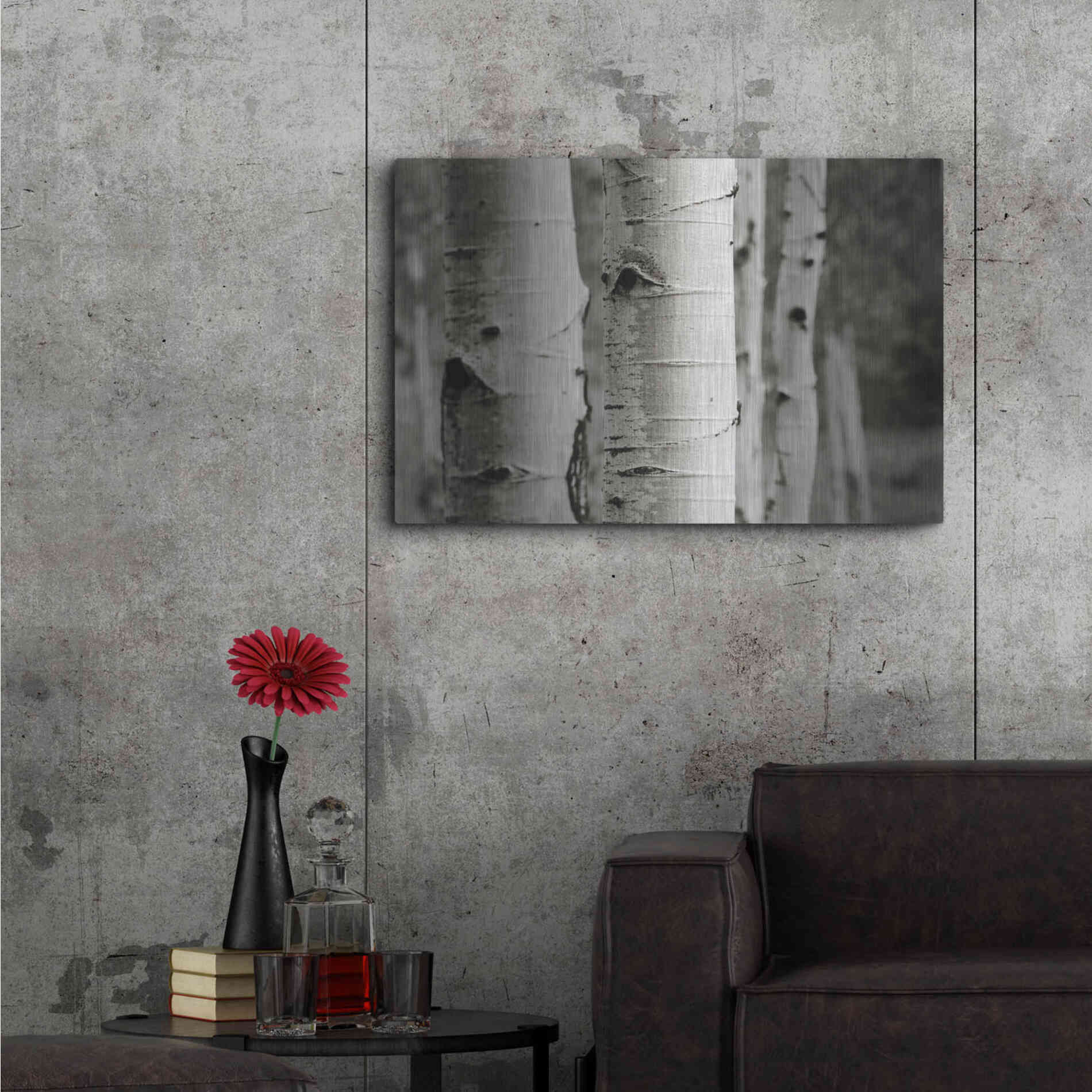 Luxe Metal Art 'Aspens III' by Debra Van Swearingen, Metal Wall Art,36x24