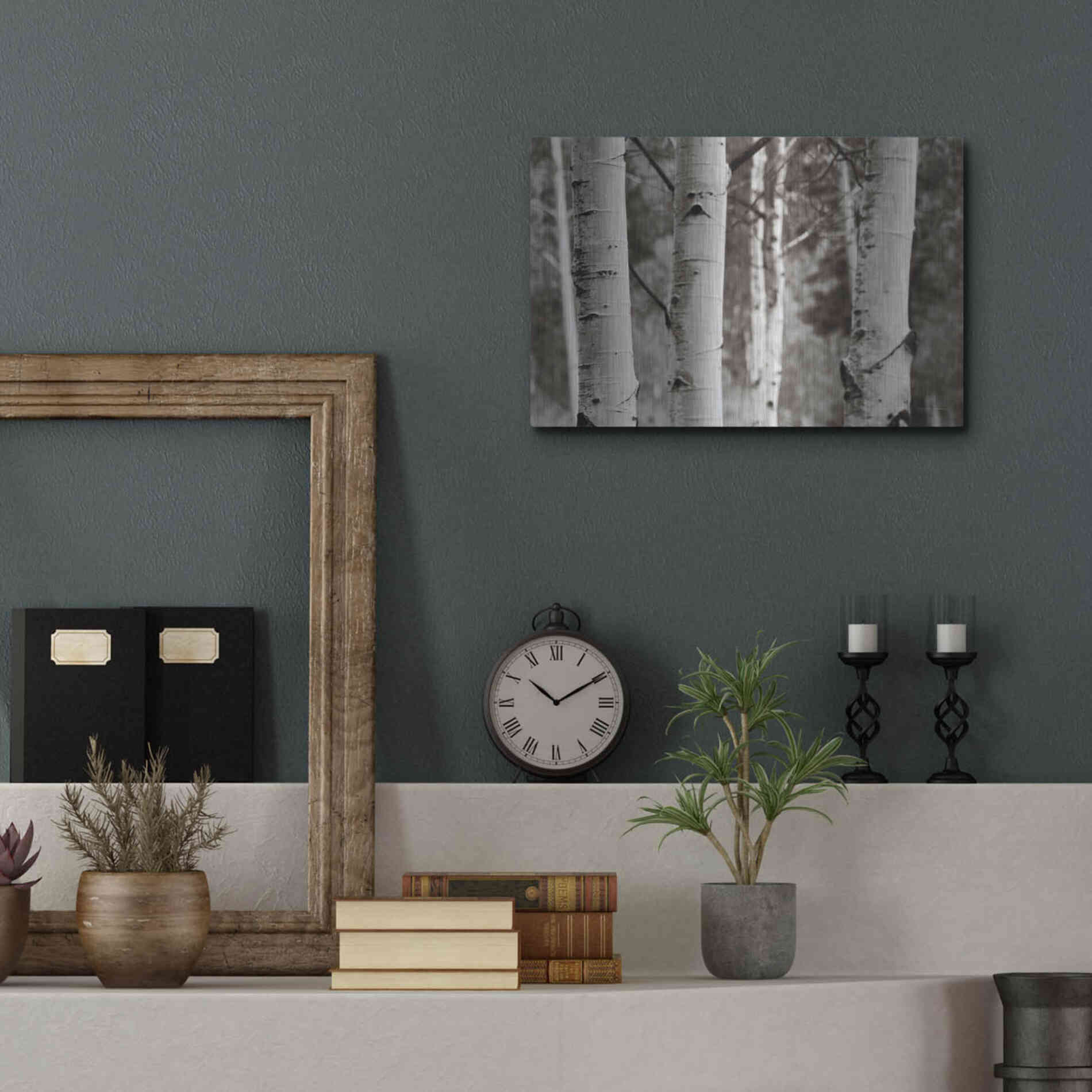 Luxe Metal Art 'Aspens IV' by Debra Van Swearingen, Metal Wall Art,16x12